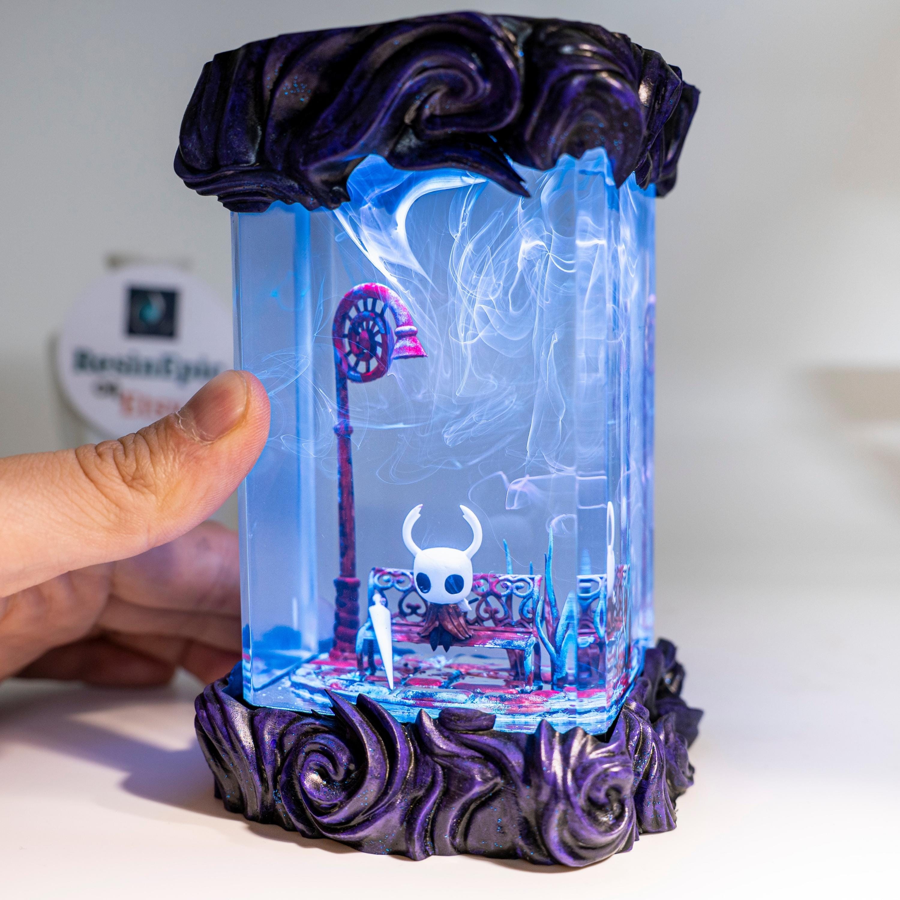 H0llow Knight Resin night light – Silksong Game Collectible, Handmade Epoxy Miniature Diorama, Hornet figure  for him