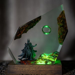 Lord OT Rings Resin Night Light -Sauron resin night light, Volcano Lava Decor for Living Space, Unique Gift for father
