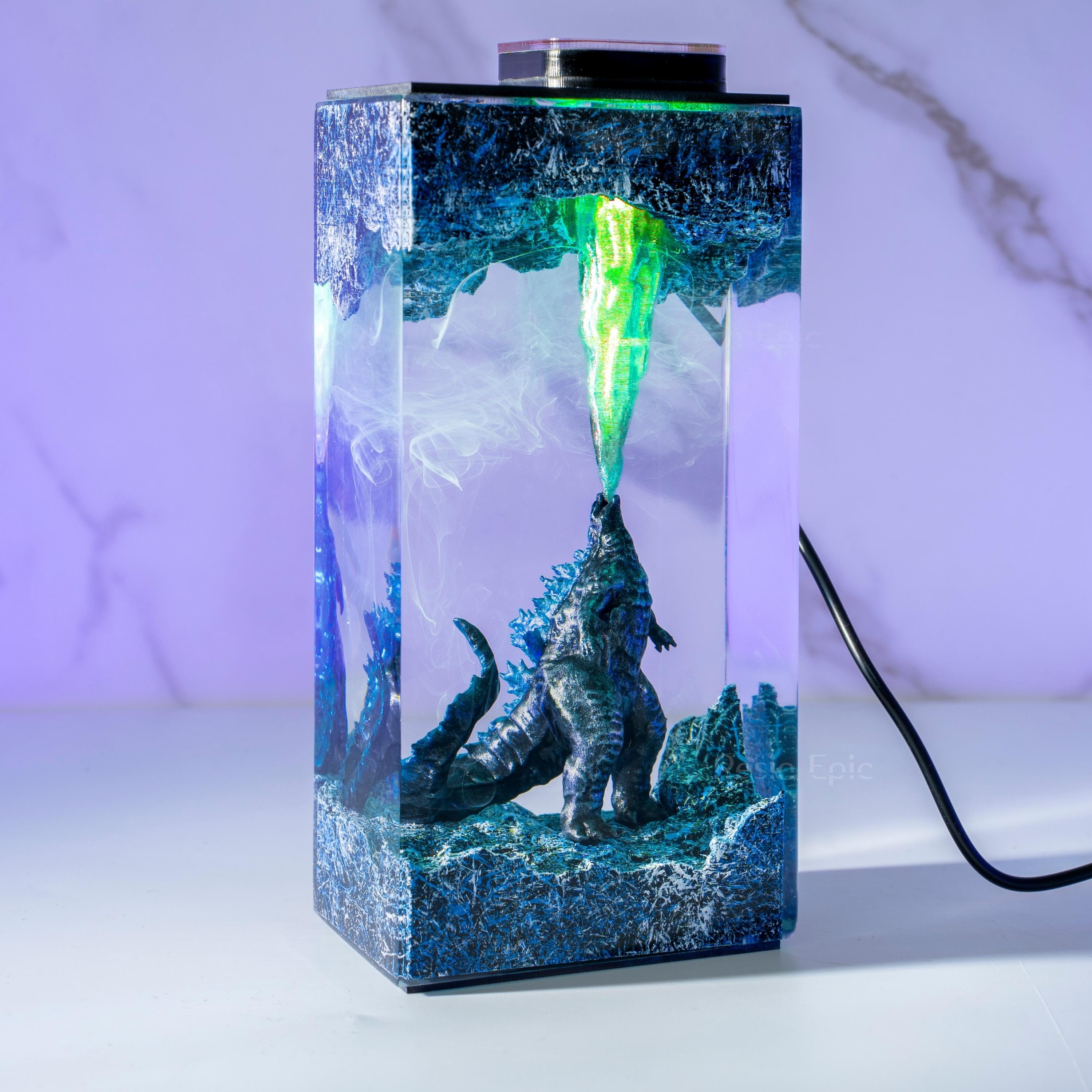 il_fullxfull.7130908032_9nsy Handmade Beast Diorama Lamp – Epoxy Resin Night Light, godzilla resin lamp, godzilla gift wooden box