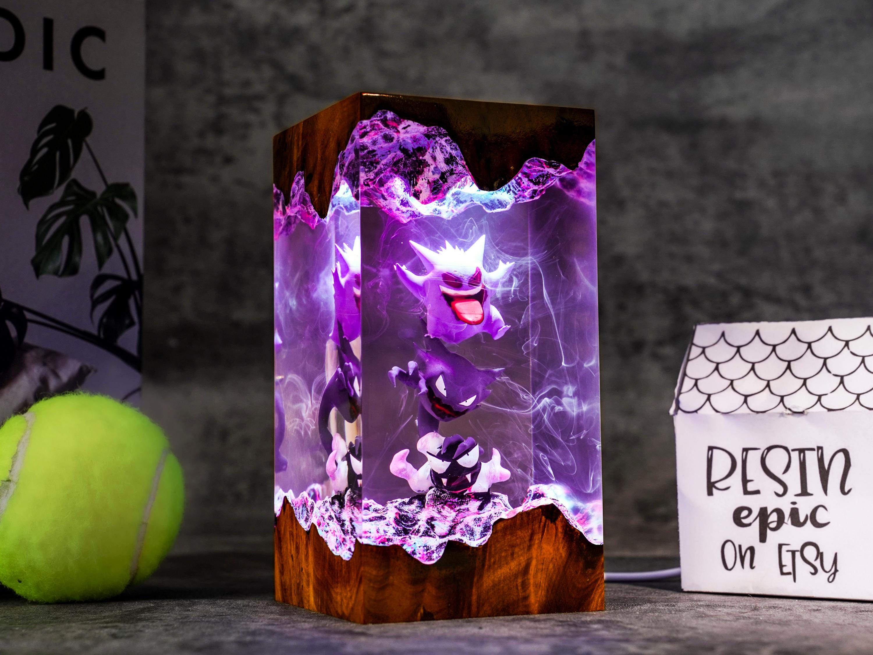 il_fullxfull.6778471622_jp9t Pokemon Gengar resin lamp – Unique Epoxy Night Light, p0kemon resin lamp, Gift for Him, gengar figure, father's day gift ideas, Gift for dad