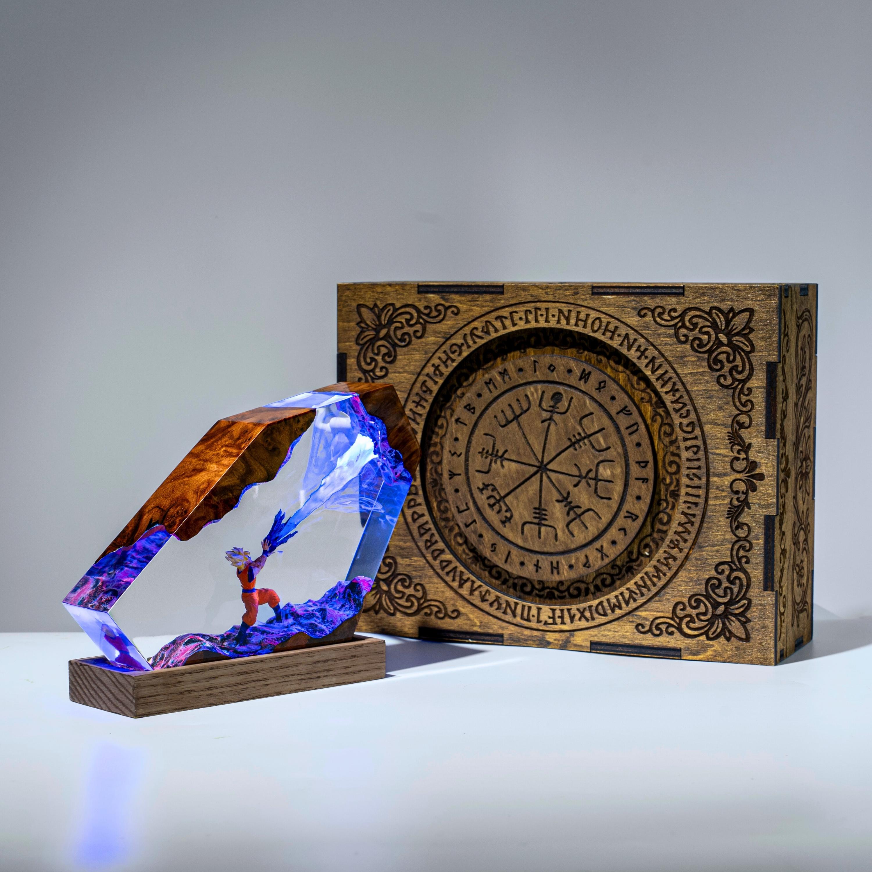 il_fullxfull.7438868873_sobm Millennium Falcon resin night light - Handmade Space Resin Lamp, Futuristic Starship Décor, Halloween gift, star war gift for him