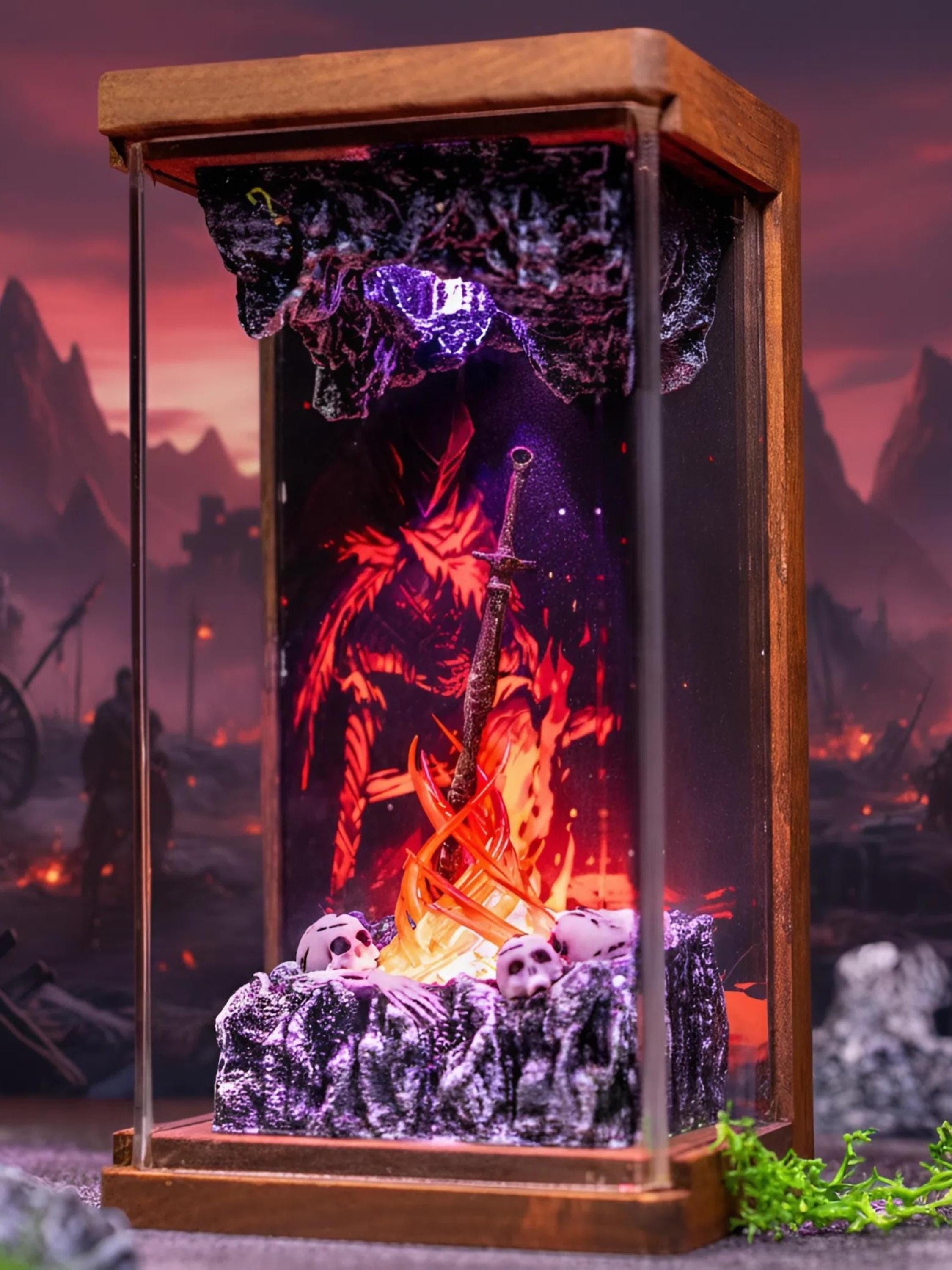 il_fullxfull.7302731072_qjgf Dark Souls Coiled Sword Figurine – Bonfire Sword Replica night light, Fantasy Gaming Collectible Decor, gift for him, Frostmourne Lamp