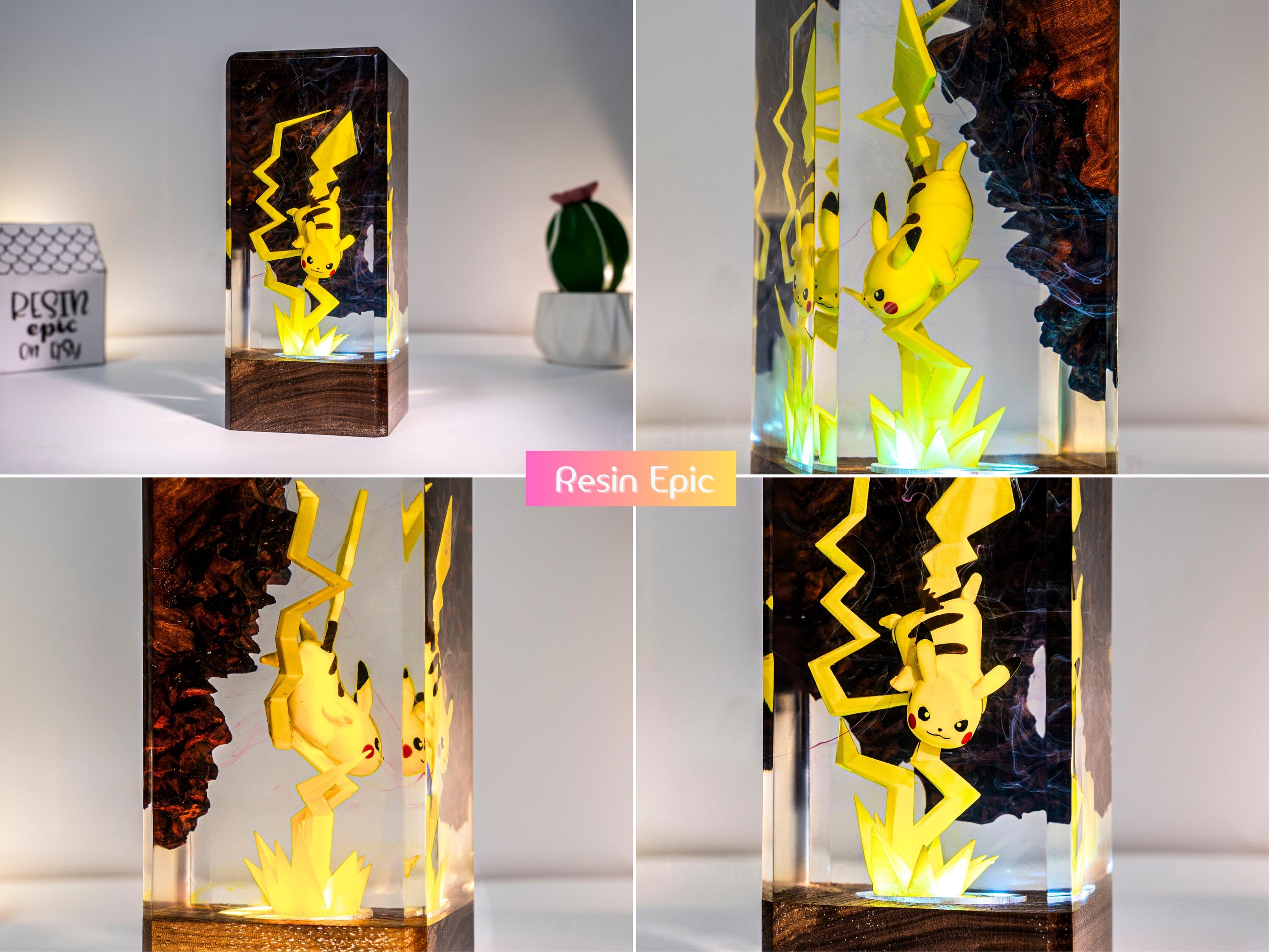 Handcrafted POKEMON Resin Lamp – PIKACHU Night Light, Custom Home Decor, Ideal Gift for Kids,