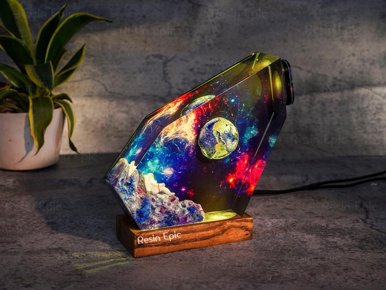 Space resin lamp Astronaut Rocket Resin night light