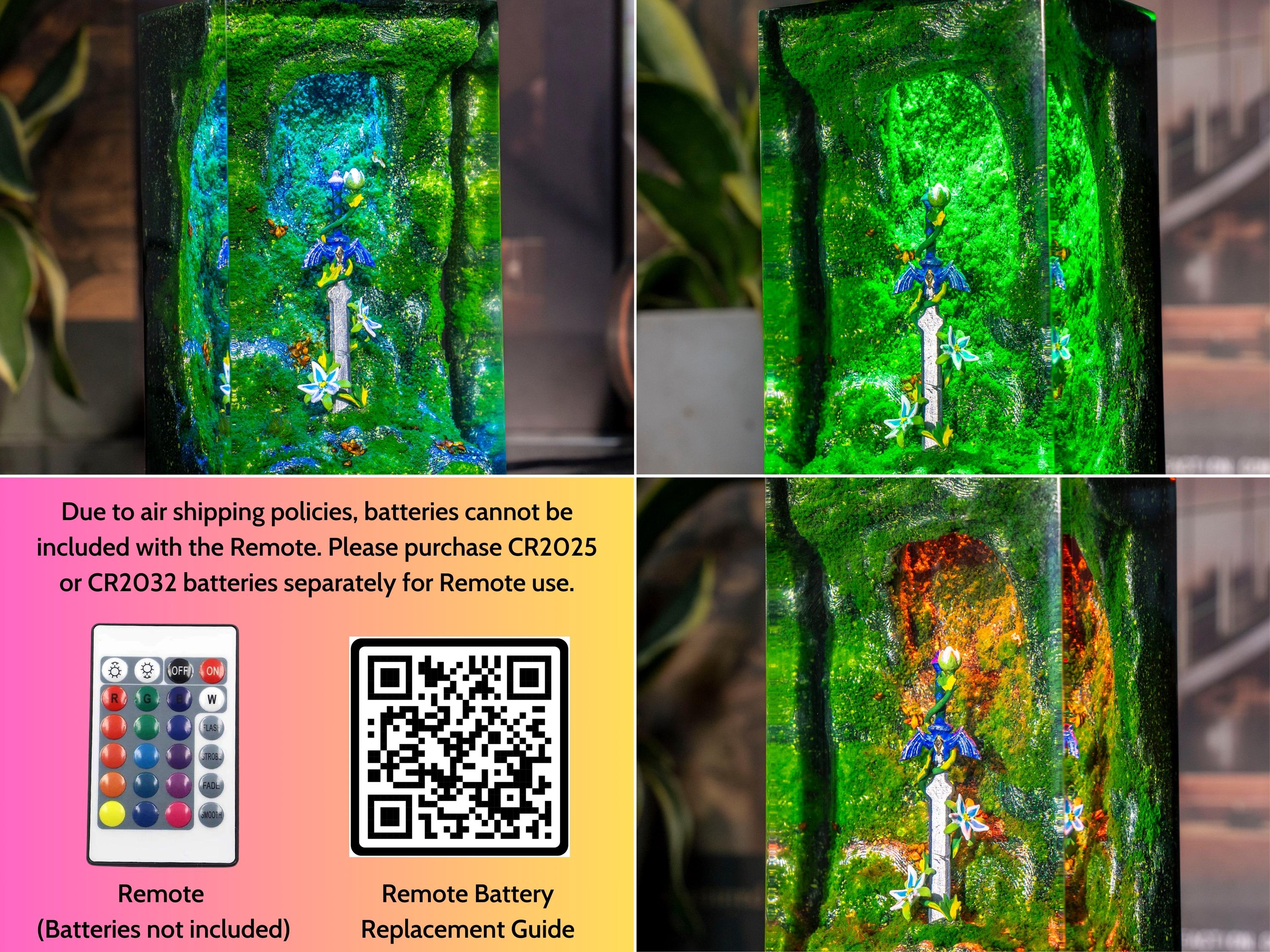 Master Sword Night Light with Silent Flower, Handmade Gift for Gamers & Him Master Sword gift