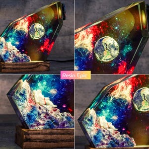 Space resin lamp Astronaut Rocket Resin night light