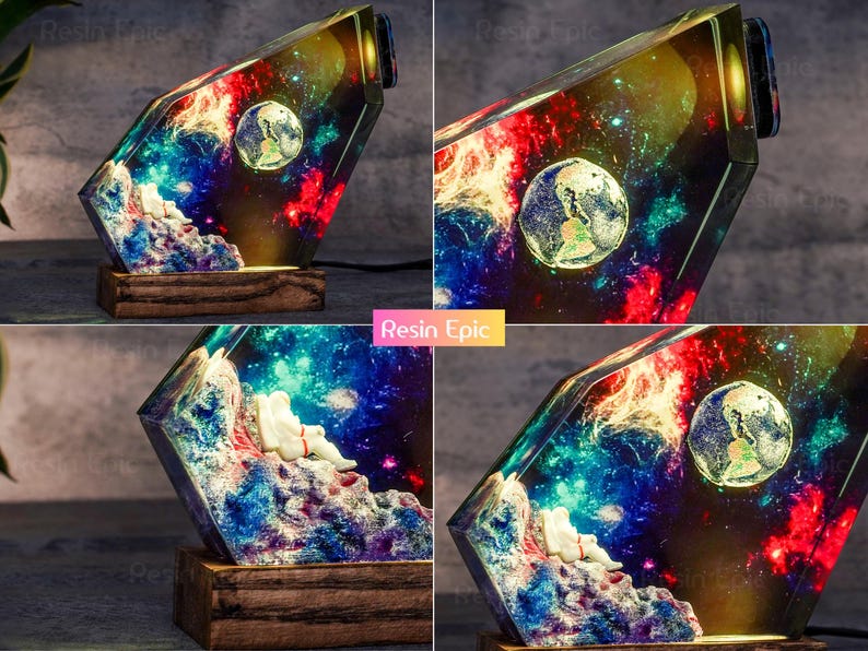 Space resin lamp Astronaut Rocket Resin night light