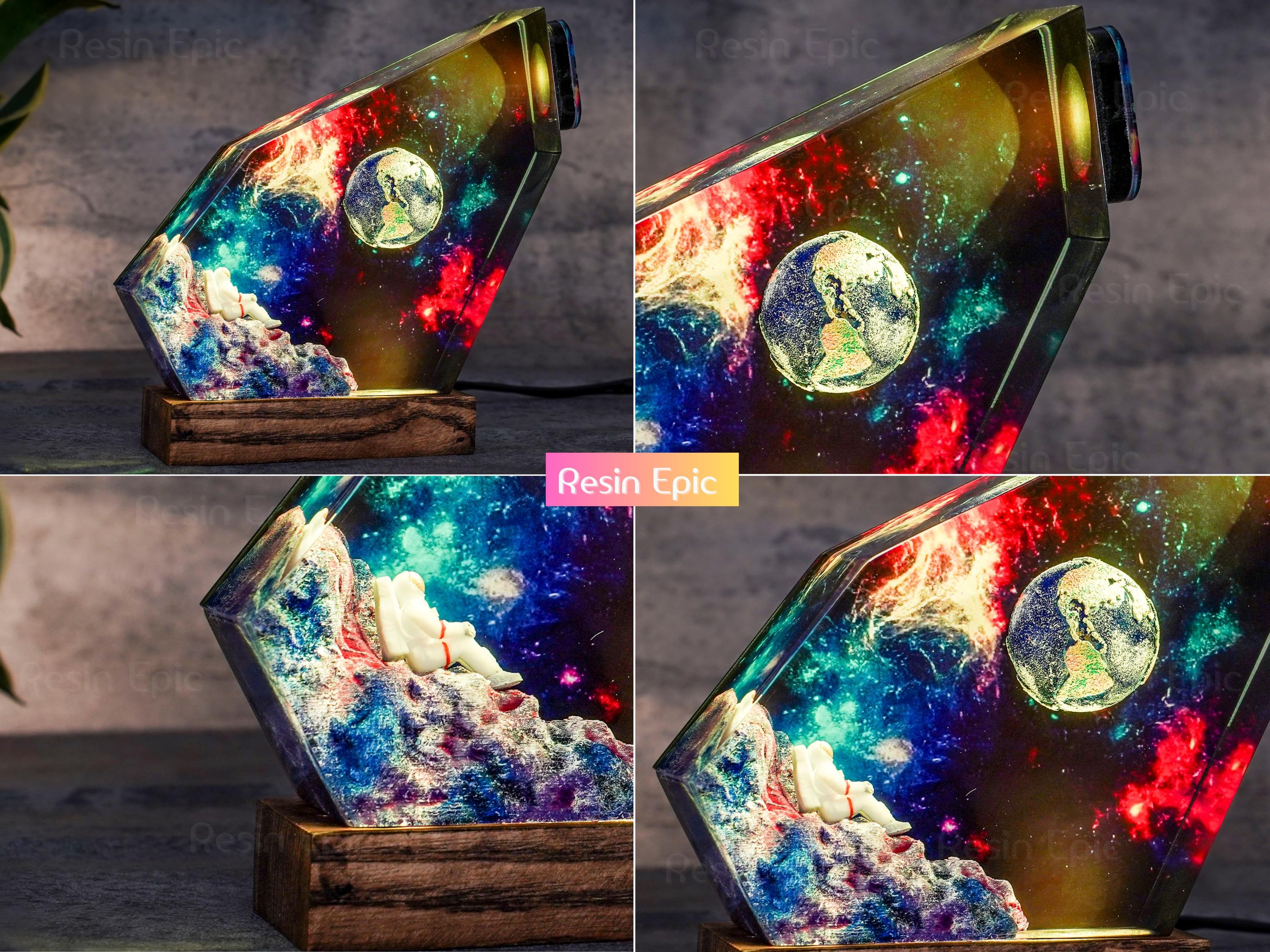 Space Galaxy Epoxy Resin night light - Space Decor, Gift for Him, Galaxy Gift for Home, Interstellar resin lamp, Space Night Lights