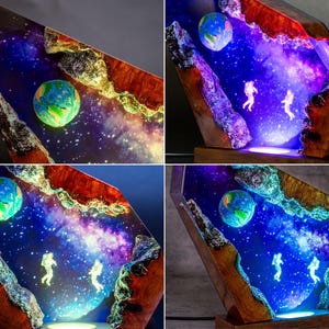 Space resin lamp Astronaut Rocket Resin night light