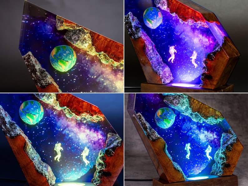 Space resin lamp Astronaut Rocket Resin night light