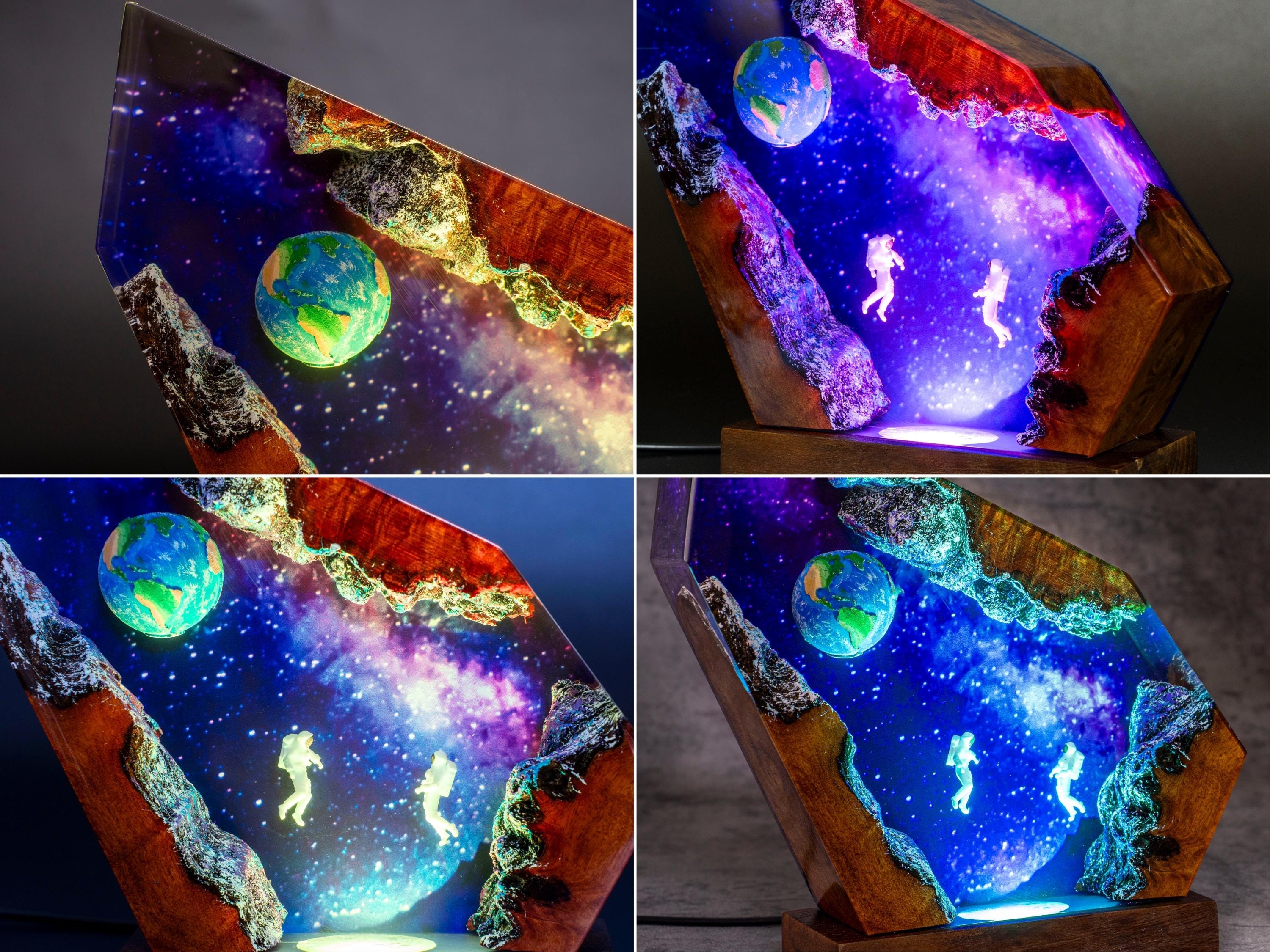 Space Galaxy Epoxy Resin night light - Space Decor, Gift for Him, Galaxy Gift for Home, Interstellar resin lamp, Space Night Lights