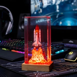 Artemis II Astronaut Moon resin lamp, NASA Space Launch Light, SpaceX Starship Rocket Launch Lamp, Artemis II Space Launch System Rocket image 11