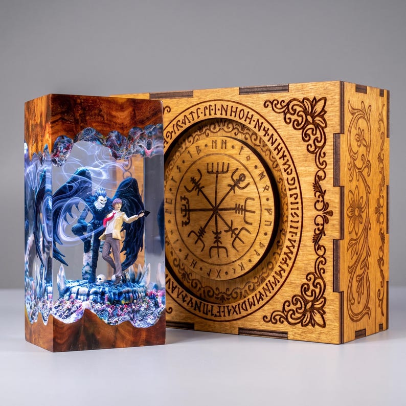 Jotaro Kujo Resin Lamp, Gojo Satoru resin night light, Jujutsu Kaisen-Inspired Collectible, Otaku Room Decor Gift, Death Note Resin Lamp image 17