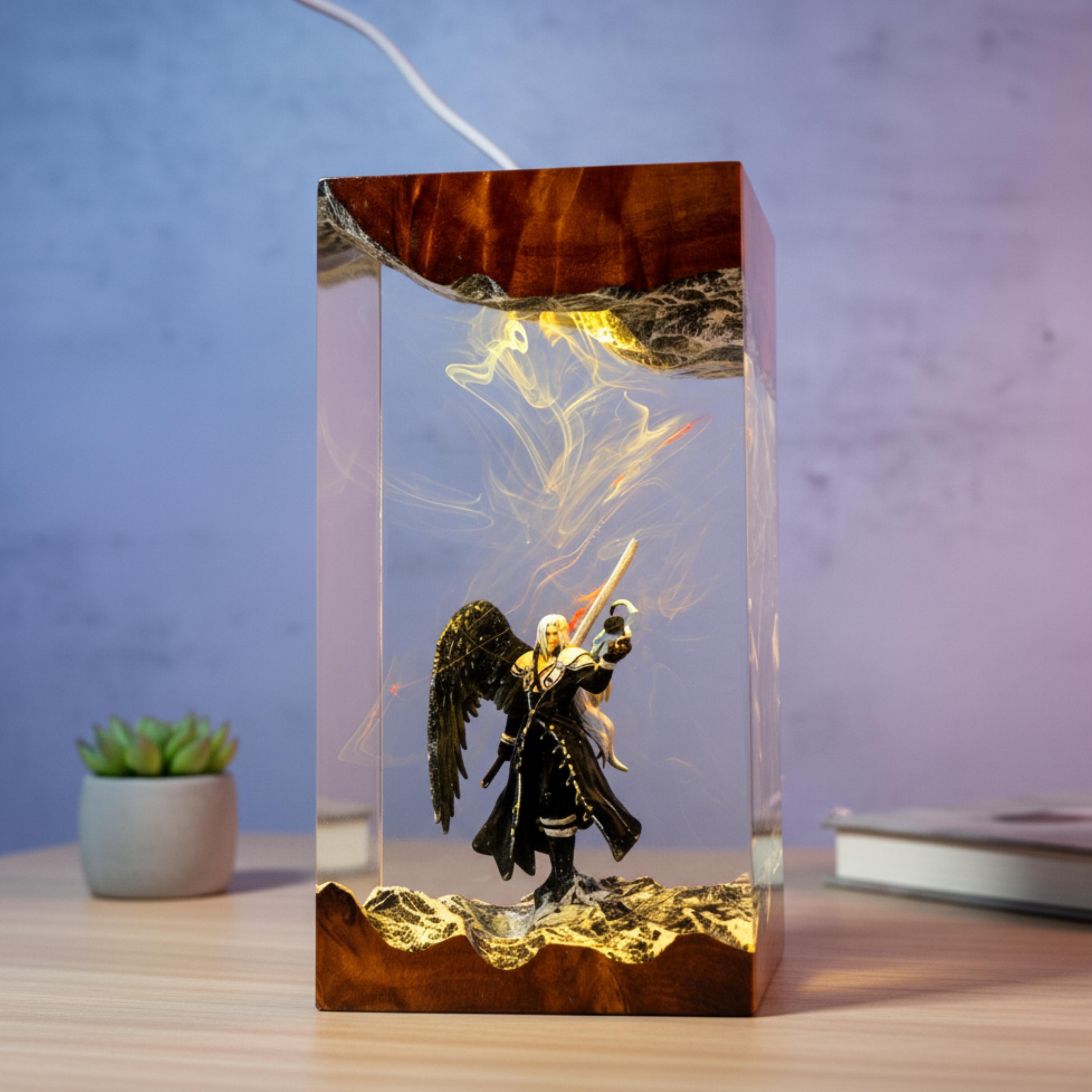 Sephiroth Resin Lamp Diorama | Handmade Final Fantasy 7 Night Light,  ff5 resin lamp, father's day gift ideas, gift for him