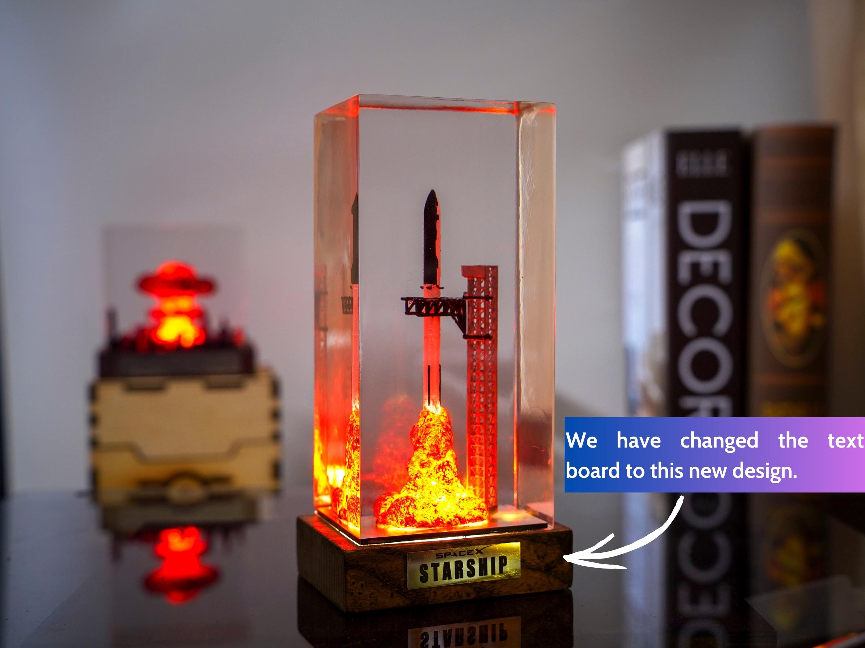 il_fullxfull.6115539580_hnuy SpaceX Starship Rocket Launch Lamp - Falcon Heavy resin epoxy lamp, Gift for Engineers & Space Lovers, Luxury Corporate Gifts