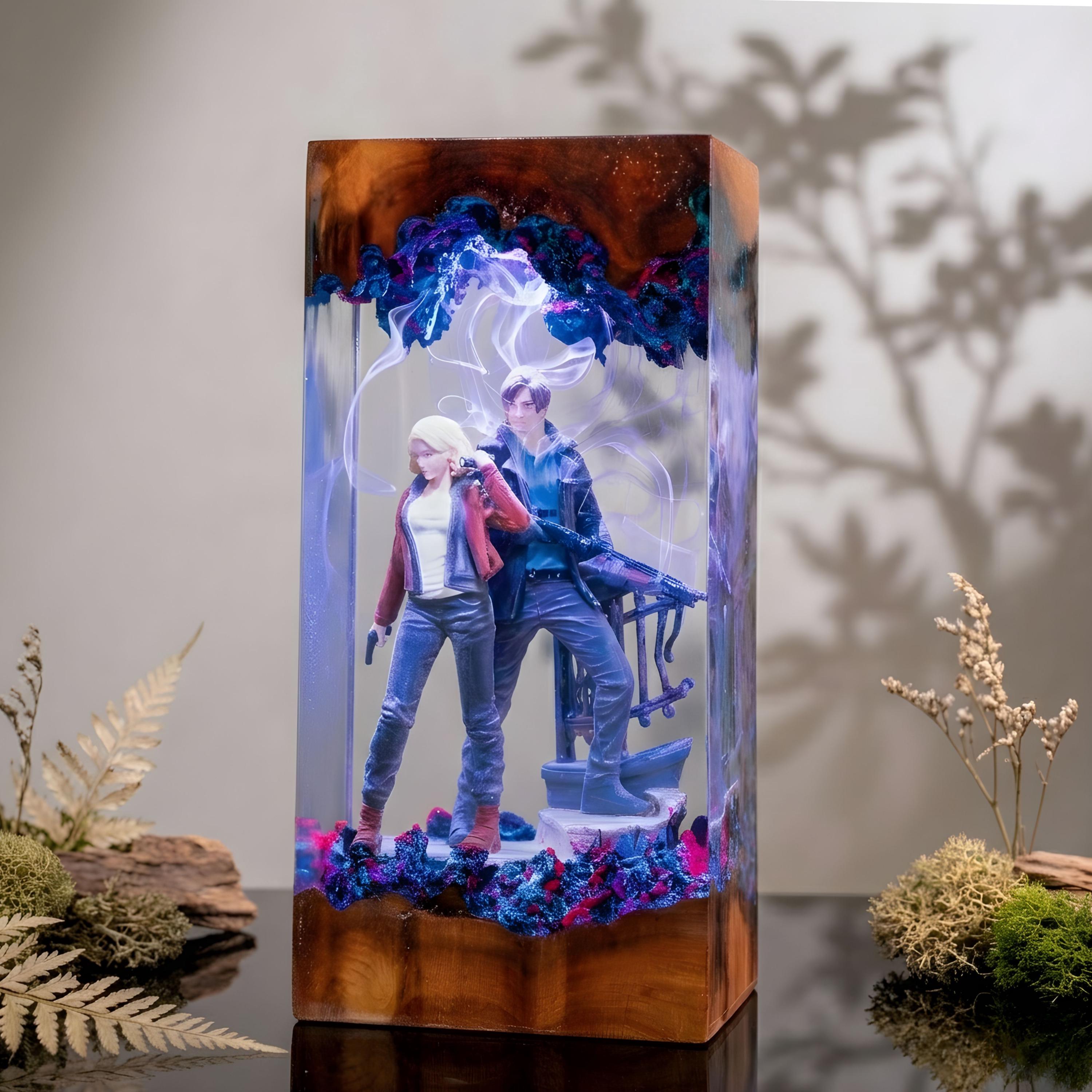 Leon S Kennedy Resin Lamp, Resident Evil Night Light, Ashley Graham figure, Resident Evil 9 Requiem for him