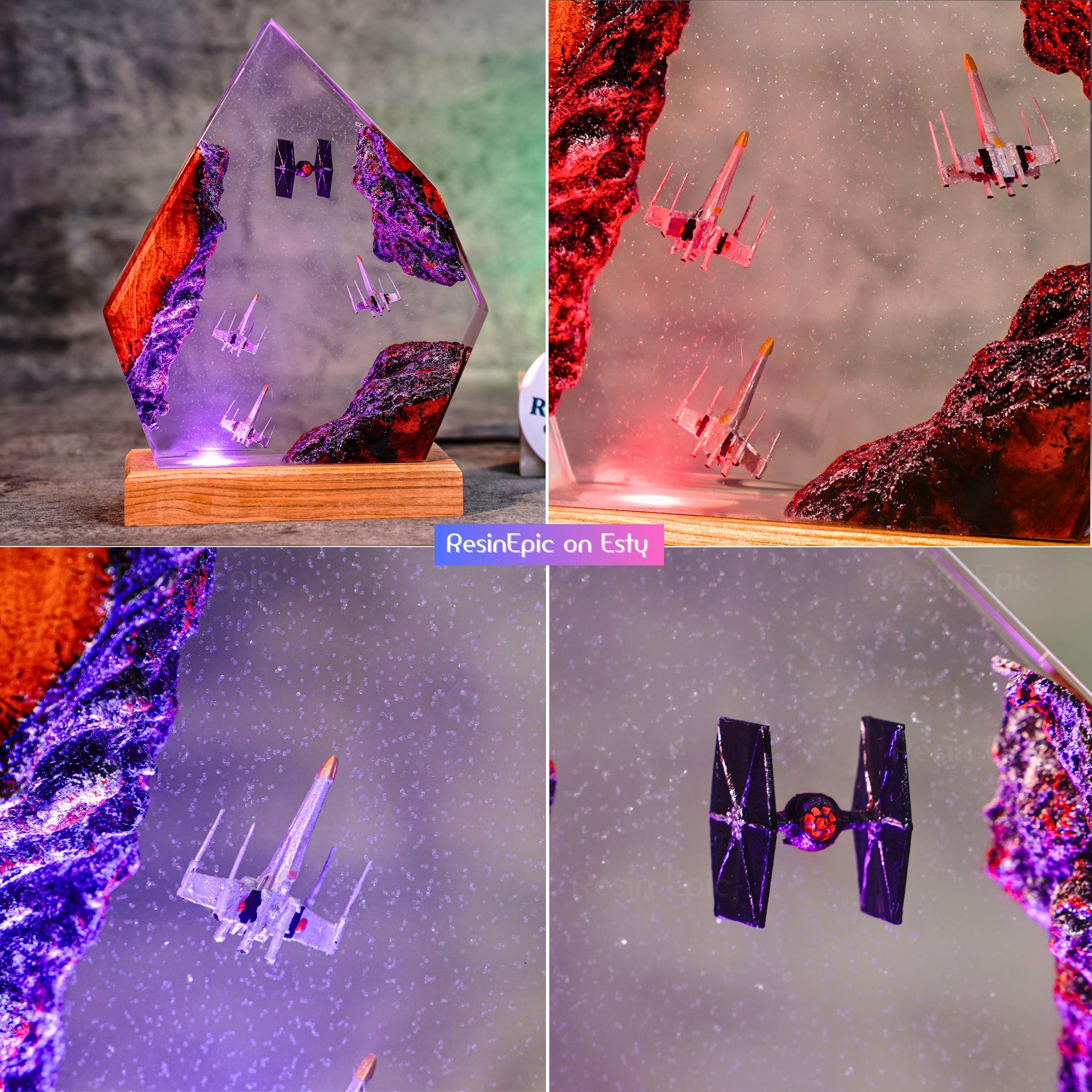X-wing Vs TIE Fighter Resin Lamp – Star Wars Space Battle Diorama