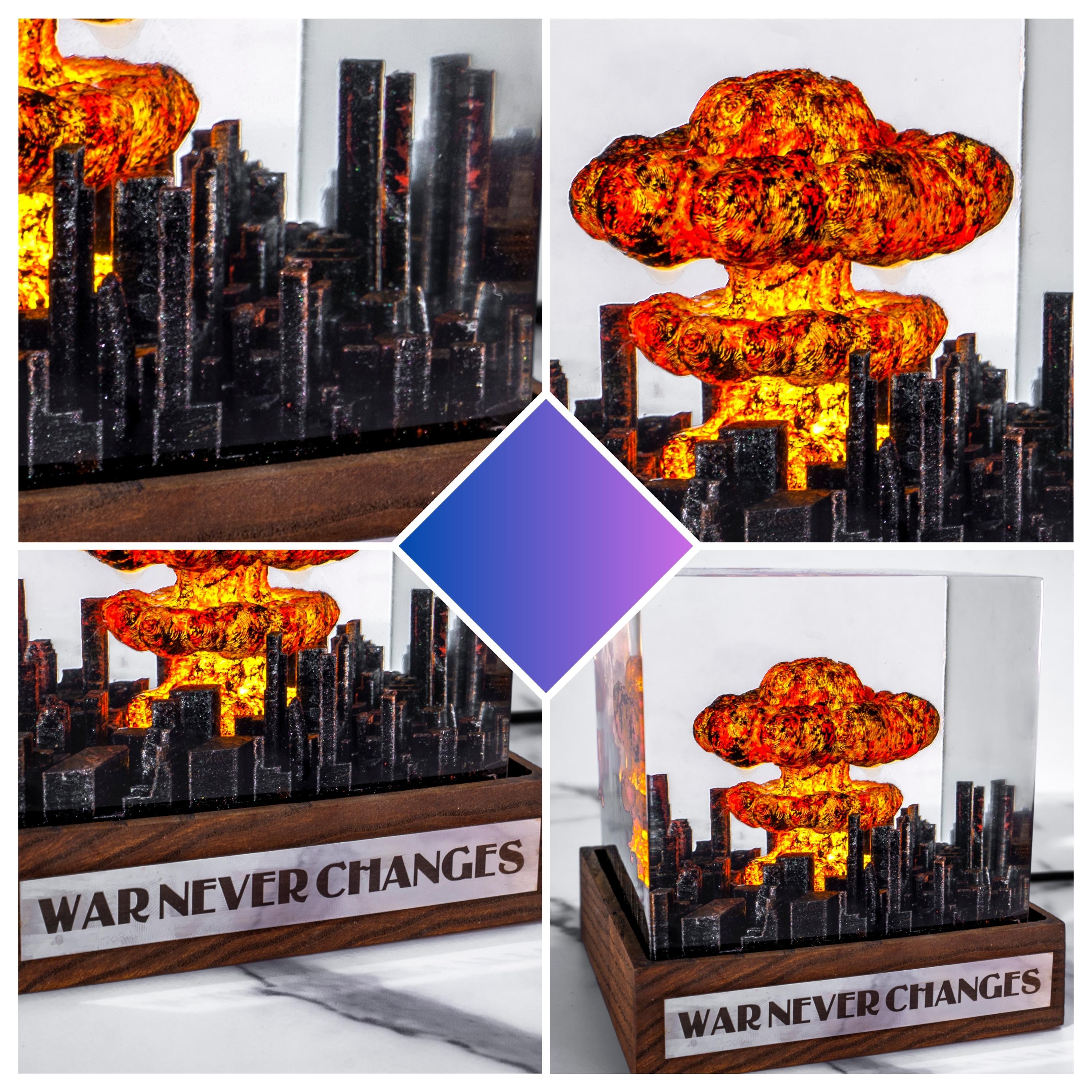 il_fullxfull.7161096375_l3n7 Explosion Bomb resin lamp, atomic bomb resin night light, nuke lamp fallout, Nuclear Bomb Explosion Storm Cloud Lamp, valentine gift for him