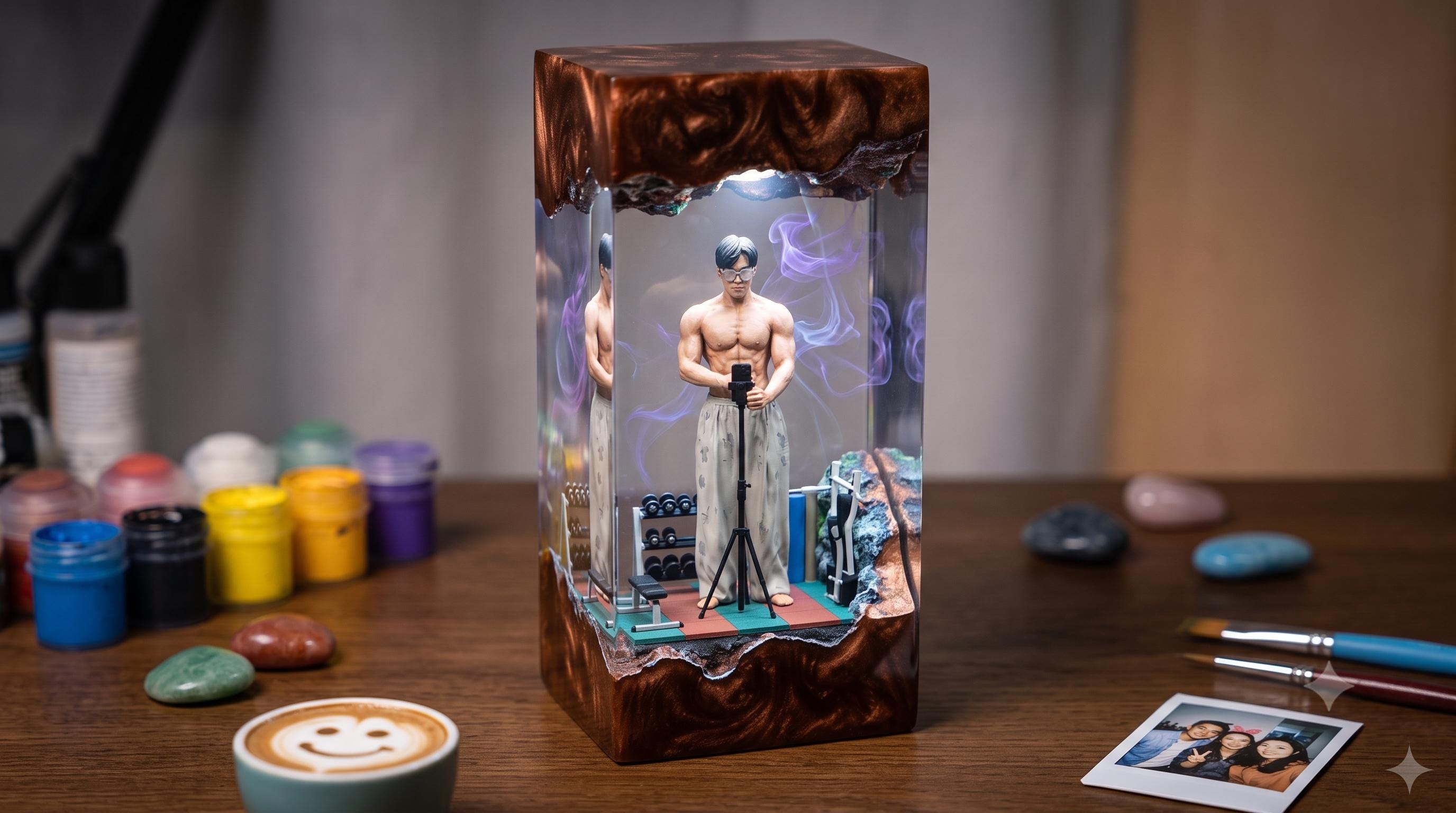Custom Epoxy Lamp, Personalized Handmade Epoxy Night Light, Custom Theme Diorama Lamp, Unique Gift, Anime Game Movie Decor, gift for her