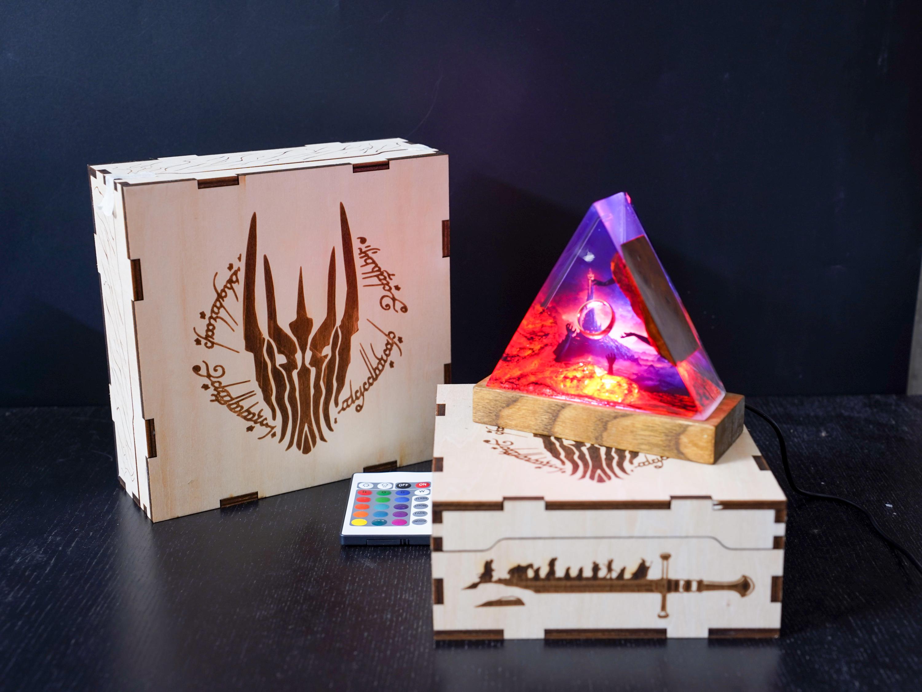 Ring of Flame Resin night light– Volcanic Diorama Light, Dark Fantasy Desk Decor, Gift for Him, valentine's gifts