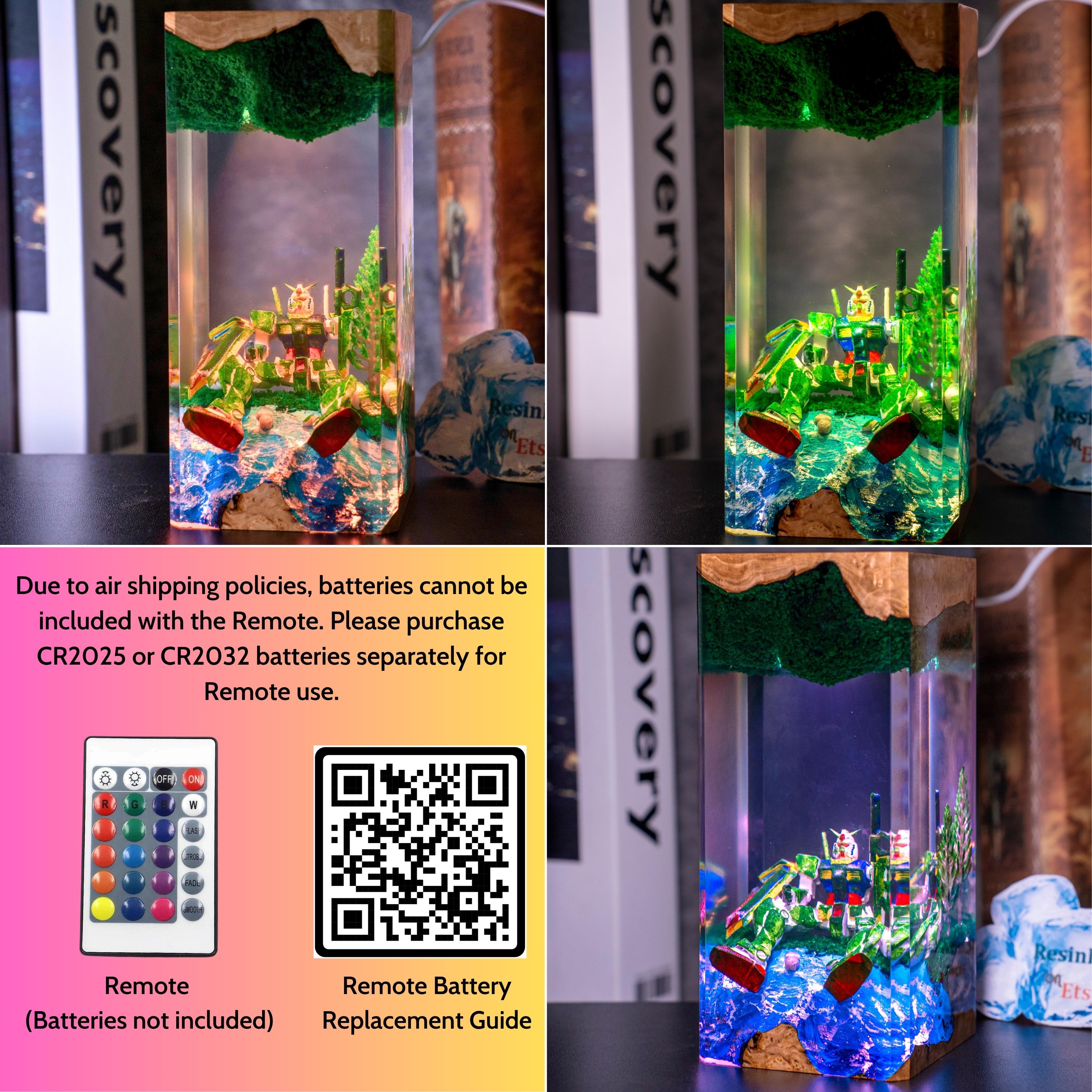 Rebirth Robot Resin Lamp – Handmade Mecha Diorama Light, Futuristic Anime Decor, Unique Gamer Gift for him