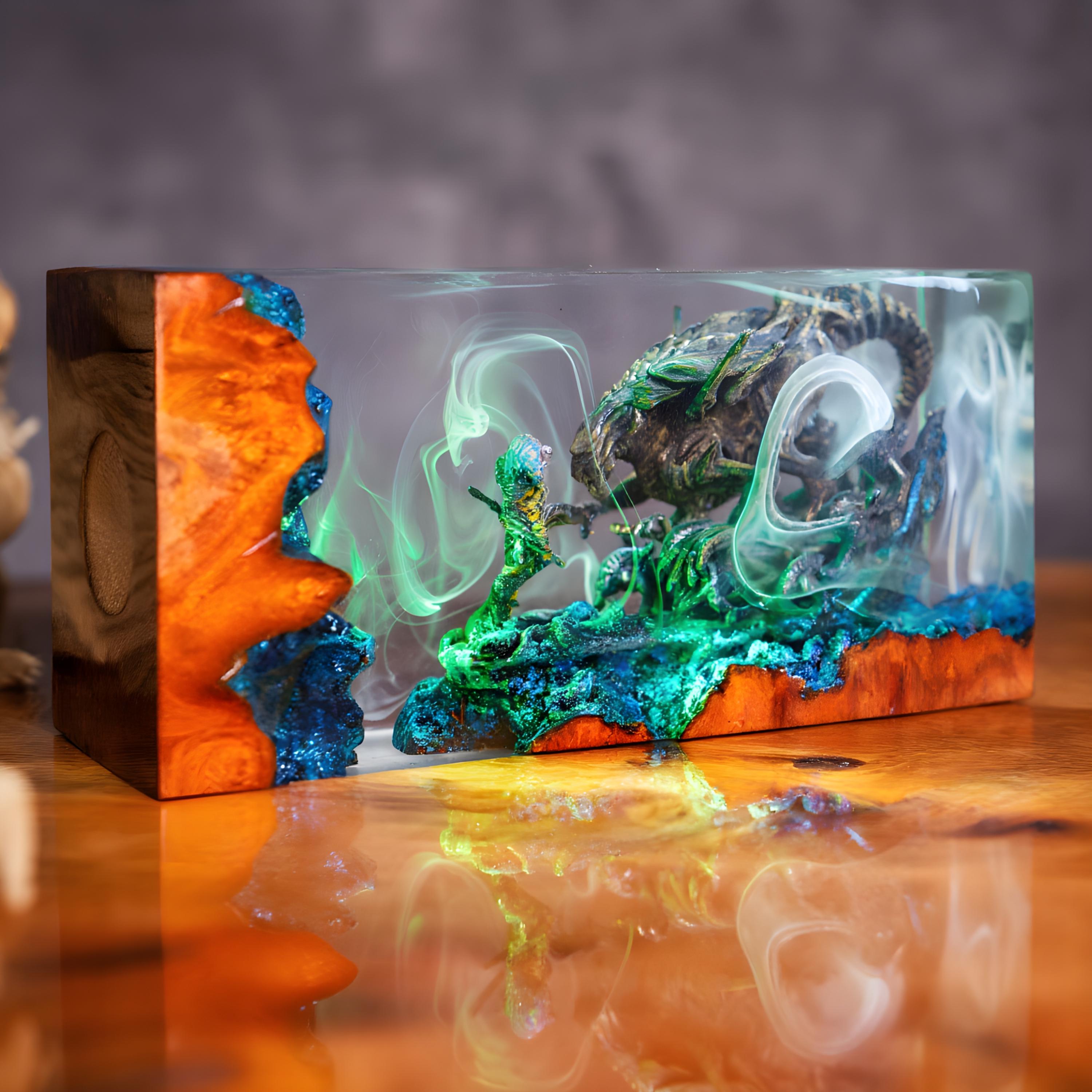 Resin Alien Specimen Lamp – Horror Sci-Fi Egg Light, Sci-Fi Creature Night Light, Xenomorph Specimen Tube Resin Lamp