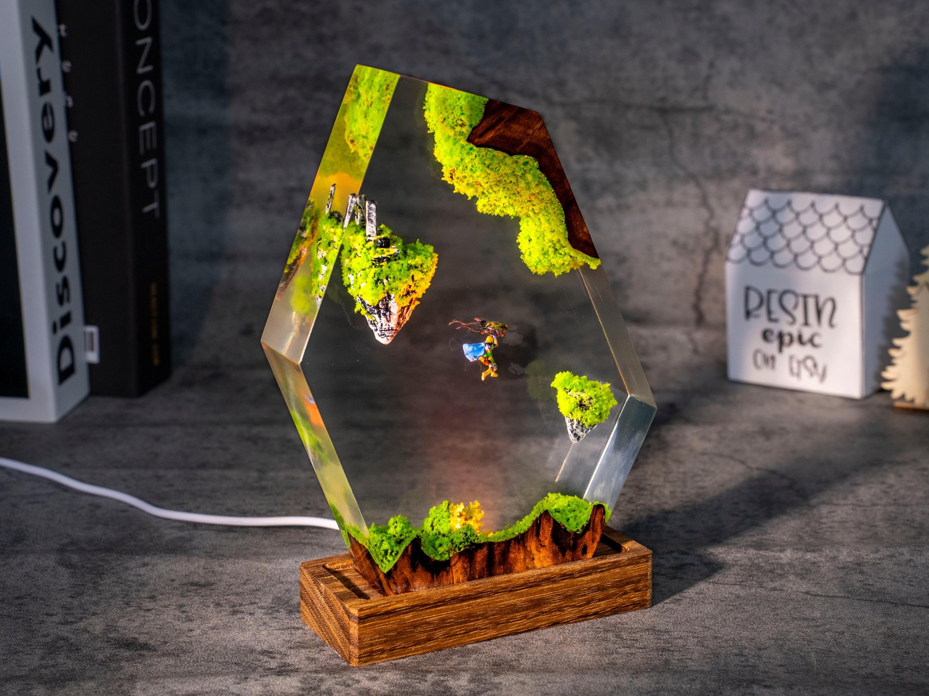 Midna and Wolf Link ZelDa Resin Night Light – Zelda Twilight Princess Diorama Lamp, Handmade Fantasy Game Decor, Gift for Gamers