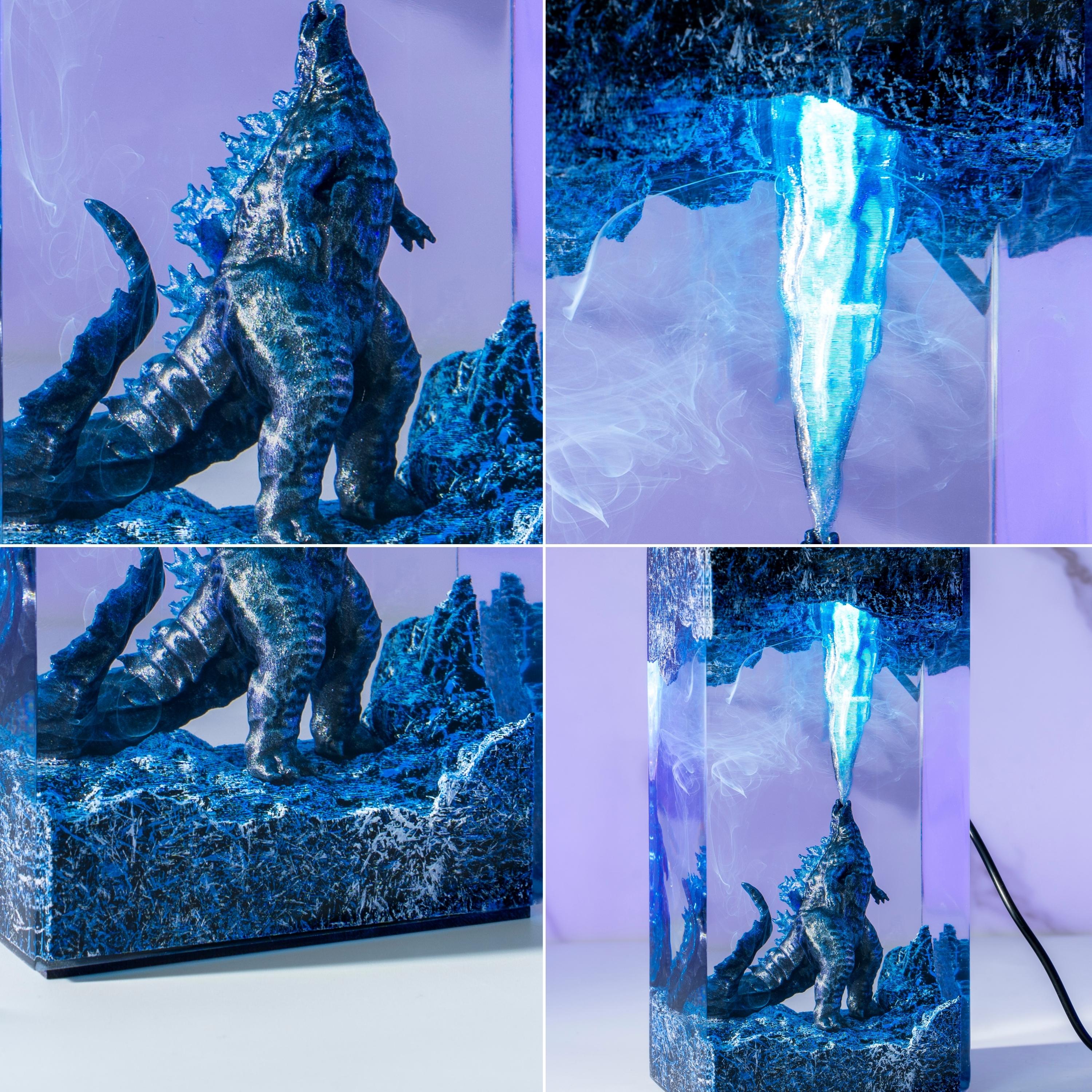il_fullxfull.7178879417_1g7w Godzilla Handmade decor Epoxy Lamp- diorama resin lamp, handmade gifts for him, home decoration, godzilla lamp, mother's day