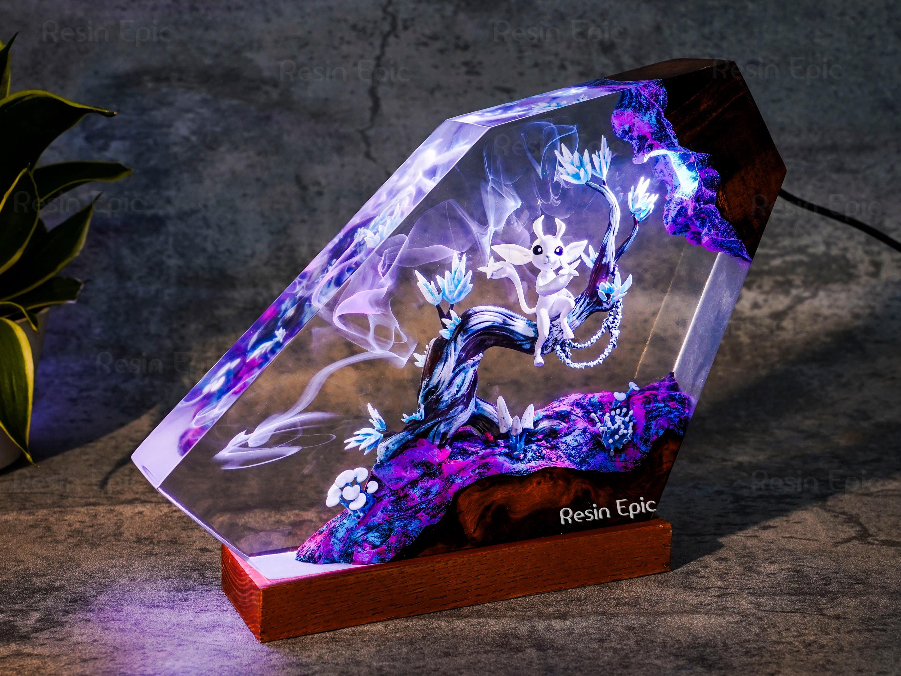 Custom Ori Resin Lamp – Ori and the Blind Forest Night Light, Handmade Epoxy Diorama Fantasy gifts, father's day, gift for dad