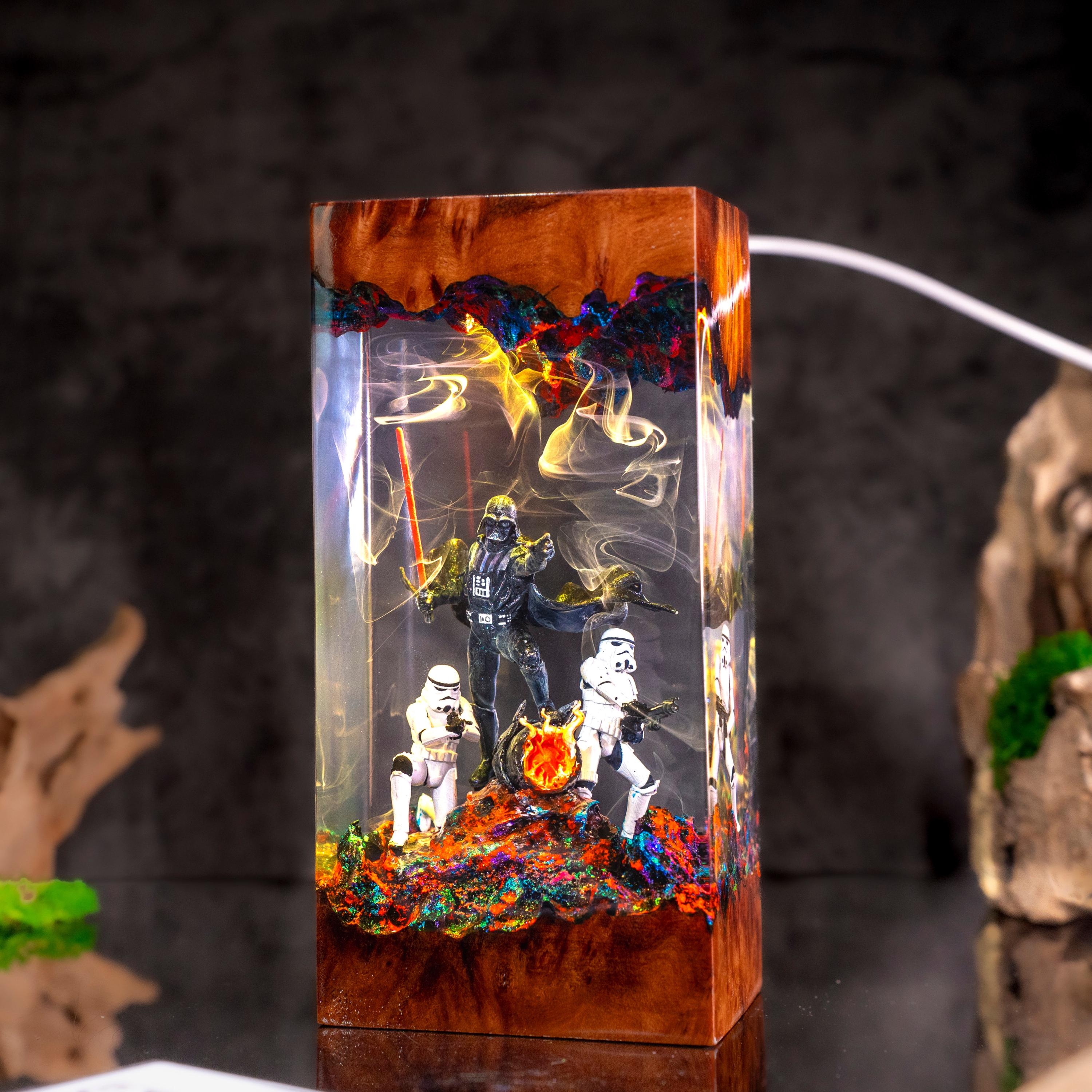 il_fullxfull.7986960057_s7fl Darth vader diorama resin lamp, star war wall art for him, Sword lightsaber for gaming decor room
