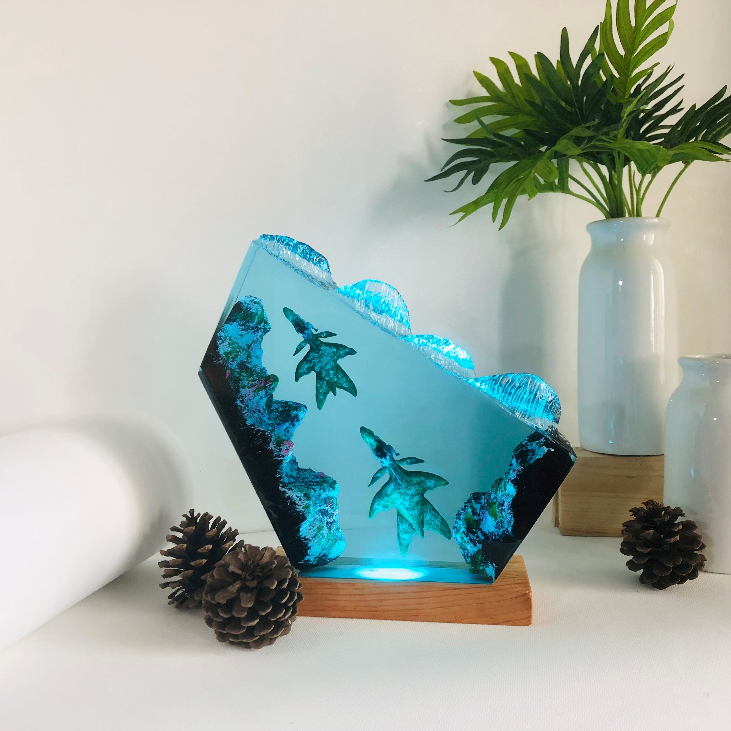 Ilu Avatar 2 Way of the Water, Avatar 3, Epoxy and Wooden Night Lights, Lighting Home Decor, Birthday Gifts, Gifts for Mom