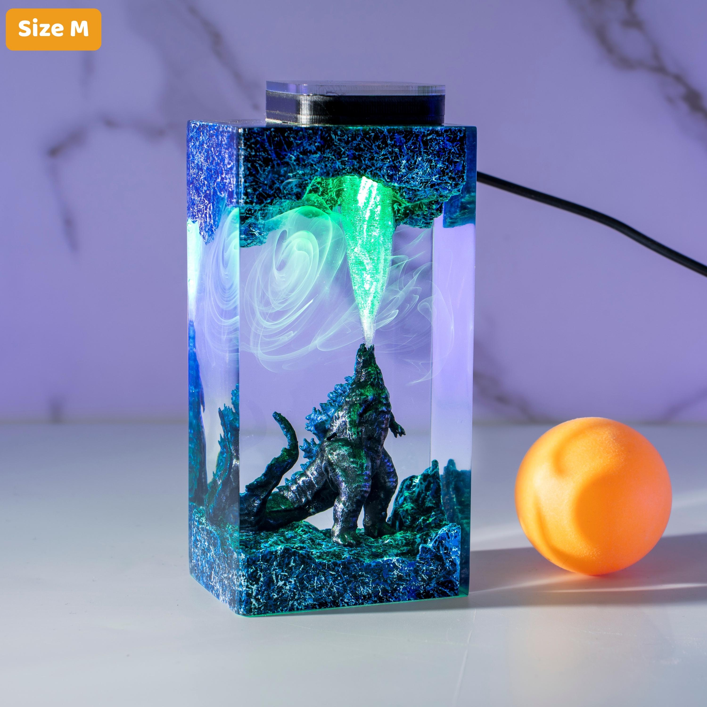 il_fullxfull.7178874229_ry2v Handmade Beast Diorama Lamp – Epoxy Resin Night Light, godzilla resin lamp, godzilla gift wooden box