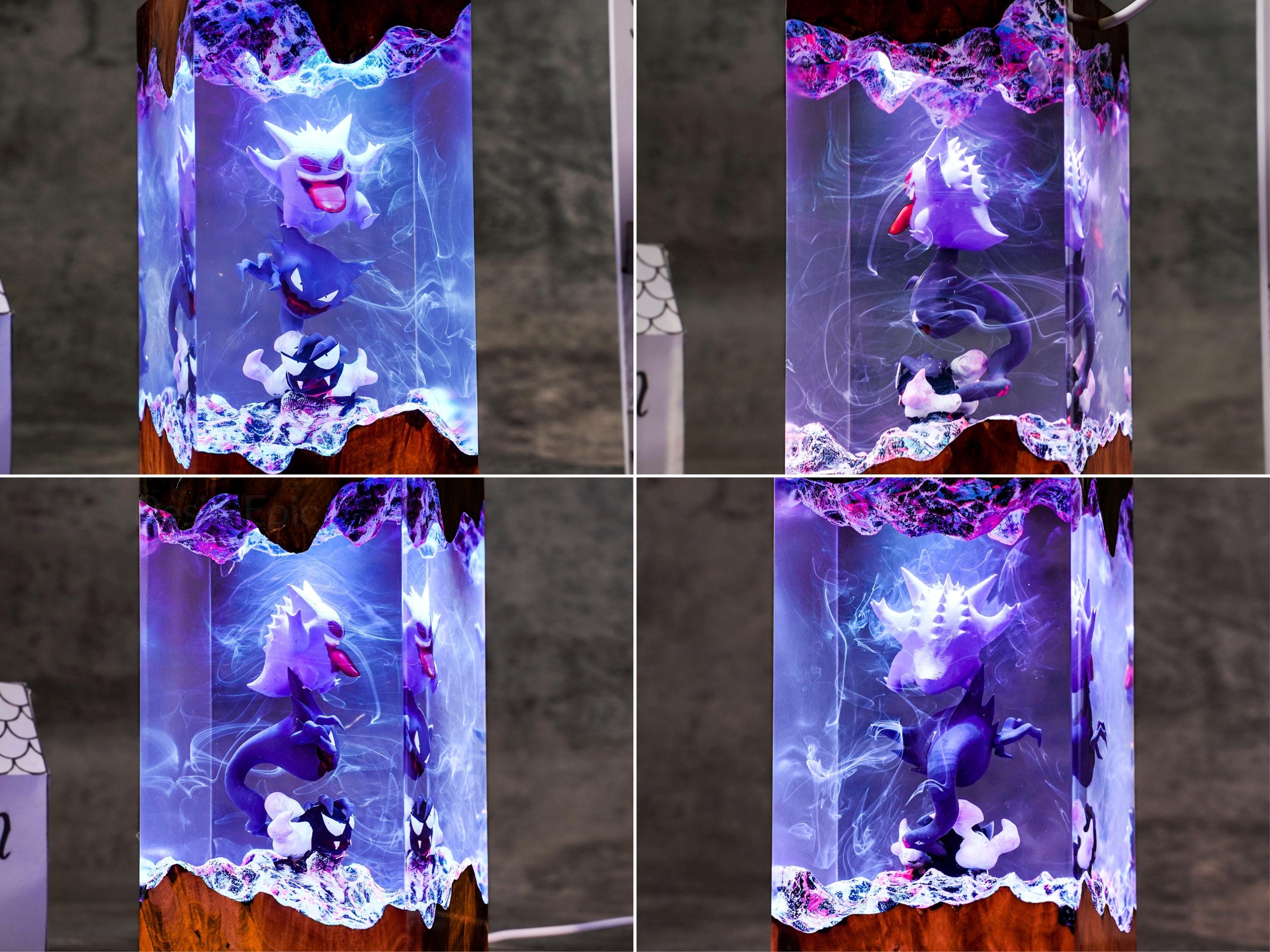 il_fullxfull.6826484957_6h7f Pokemon Gengar resin lamp – Unique Epoxy Night Light, p0kemon resin lamp, Gift for Him, gengar figure, father's day gift ideas, Gift for dad
