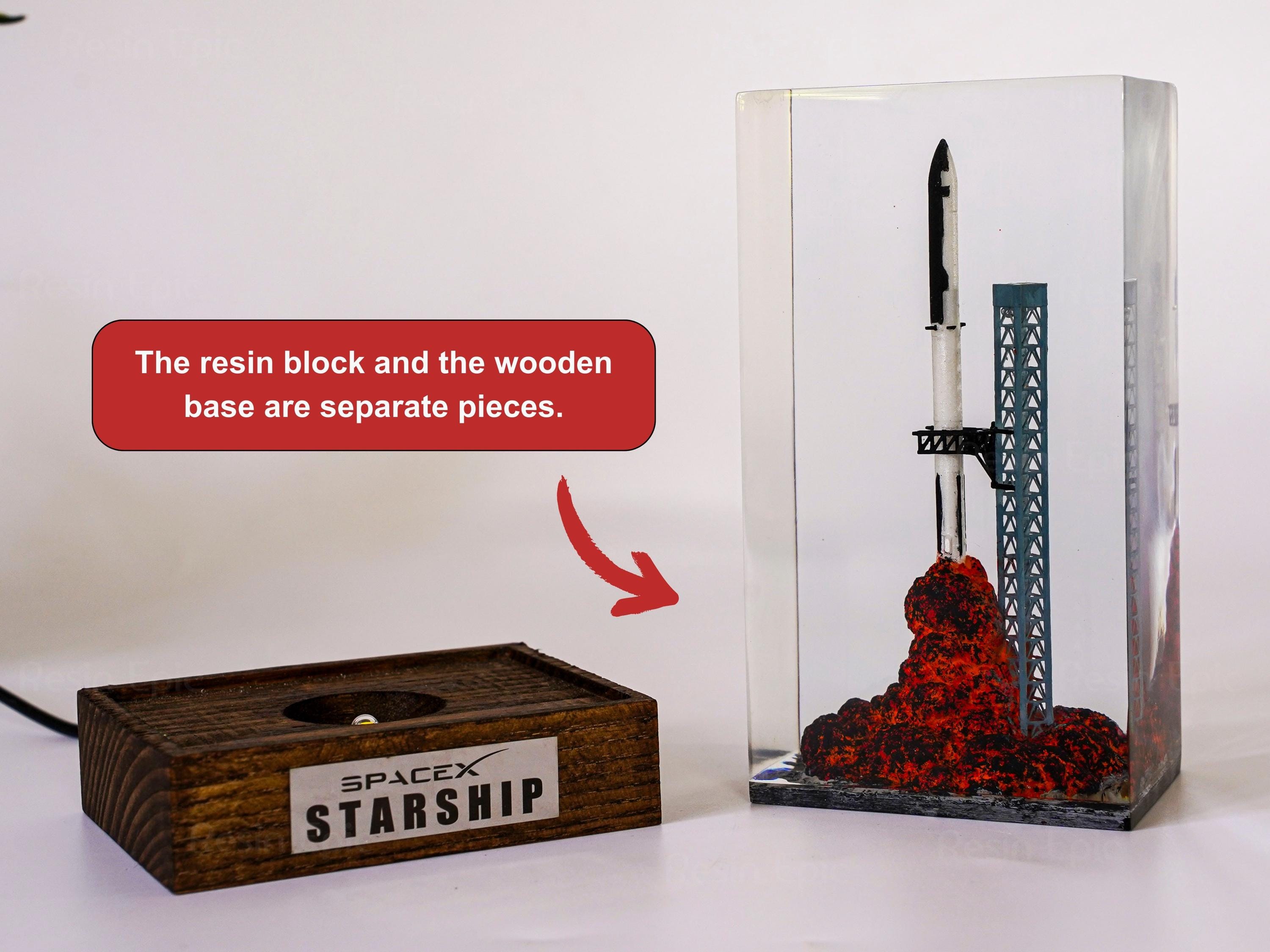 il_fullxfull.6620435917_mjtu SpaceX Starship Rocket Launch Lamp - Falcon Heavy resin epoxy lamp, Gift for Engineers & Space Lovers, Luxury Corporate Gifts