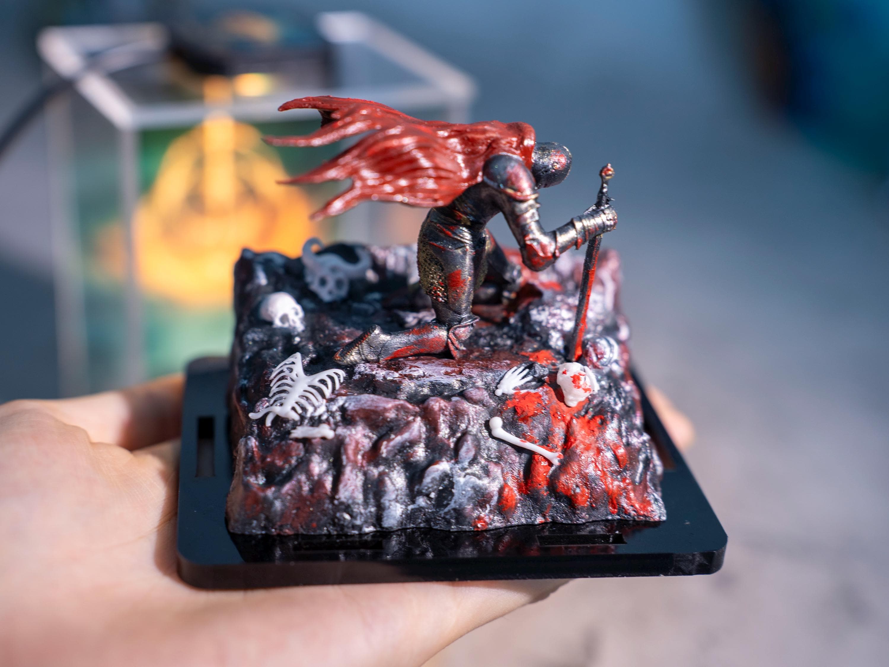 Custom Game diorama night lights -  Handcrafted Diorama Resin Figure, Miniature gift for him, 3d model
