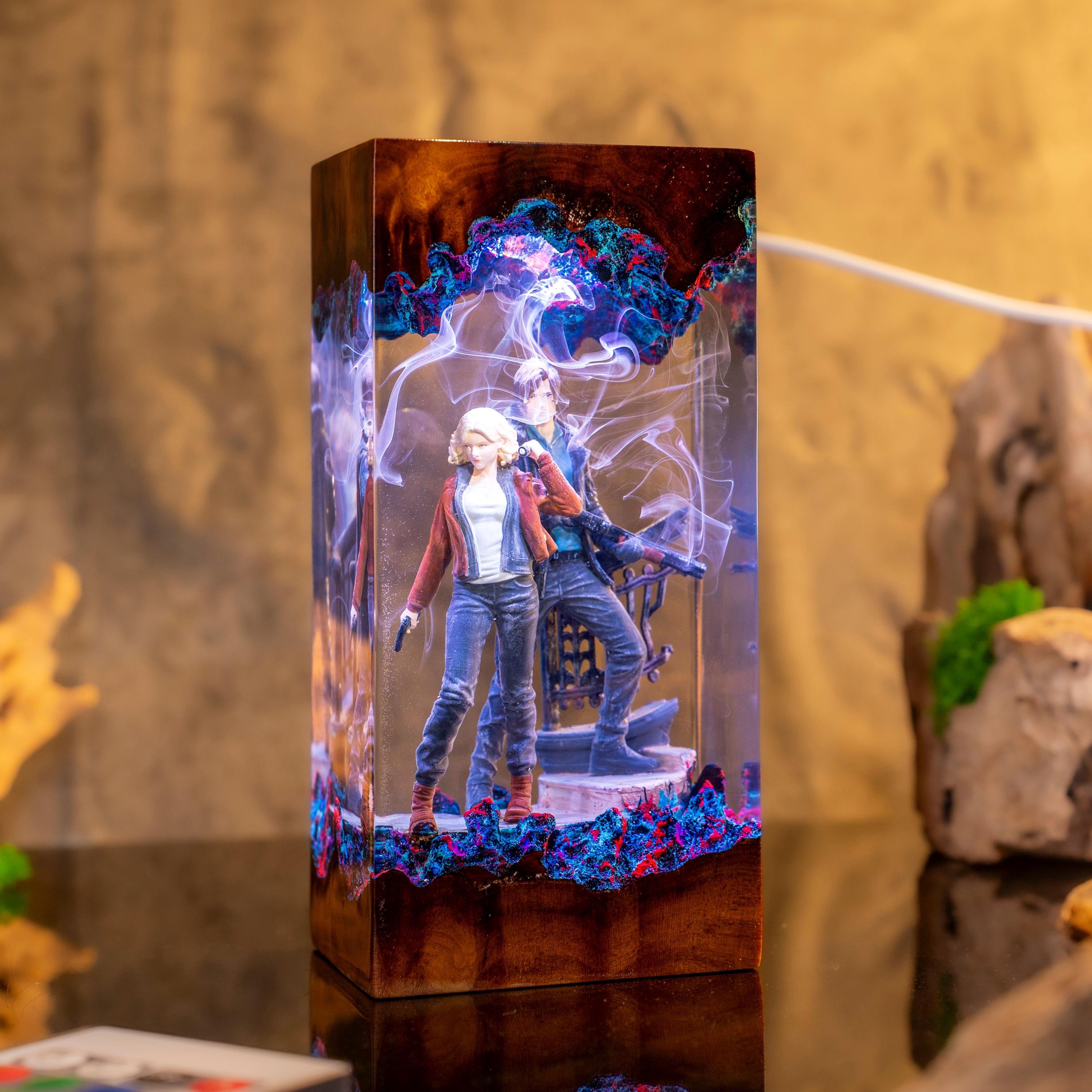 Leon S Kennedy Resin Lamp, Resident Evil Night Light, Ashley