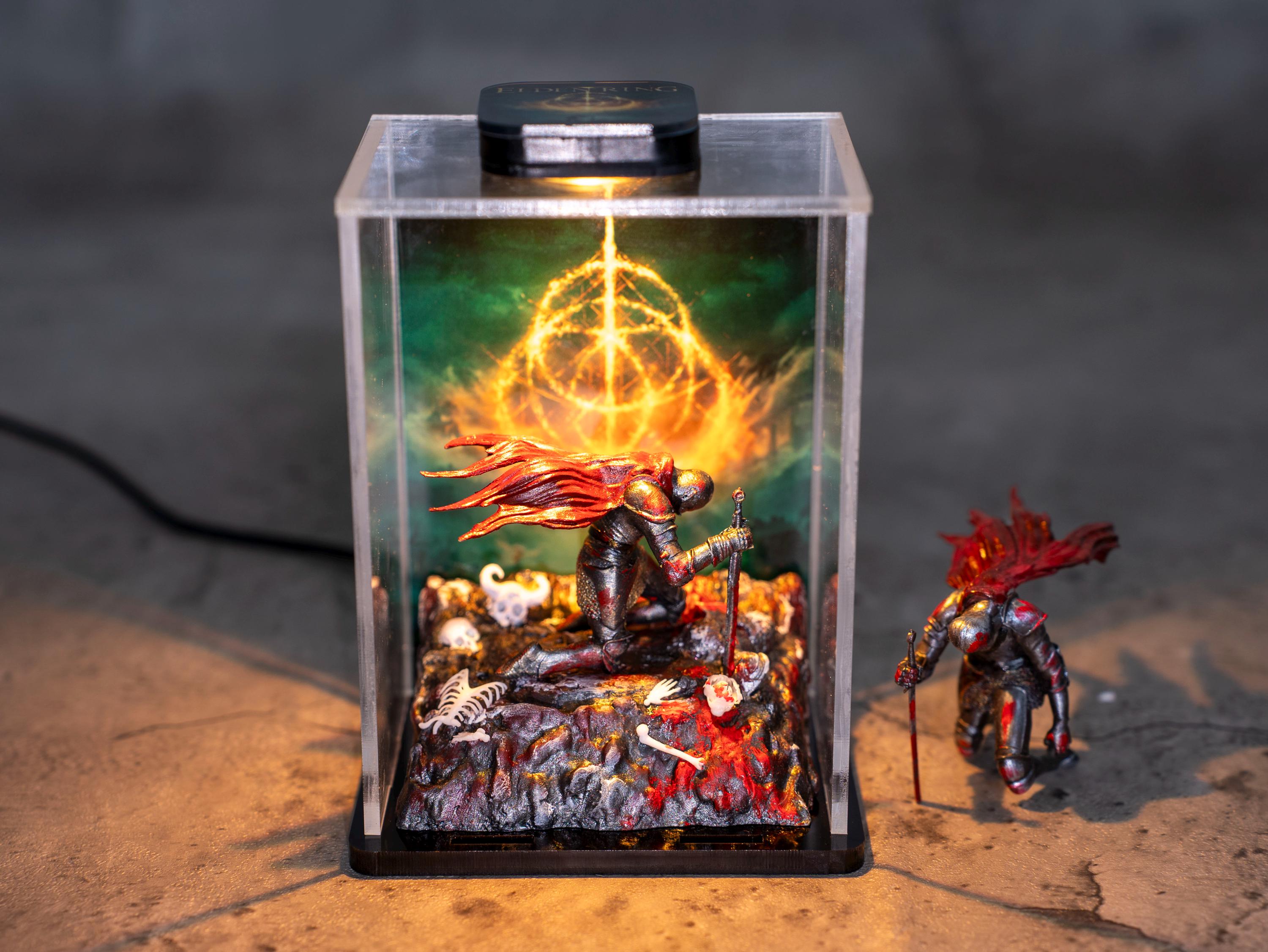 Custom Game diorama night lights -  Handcrafted Diorama Resin Figure, Miniature gift for him, 3d model
