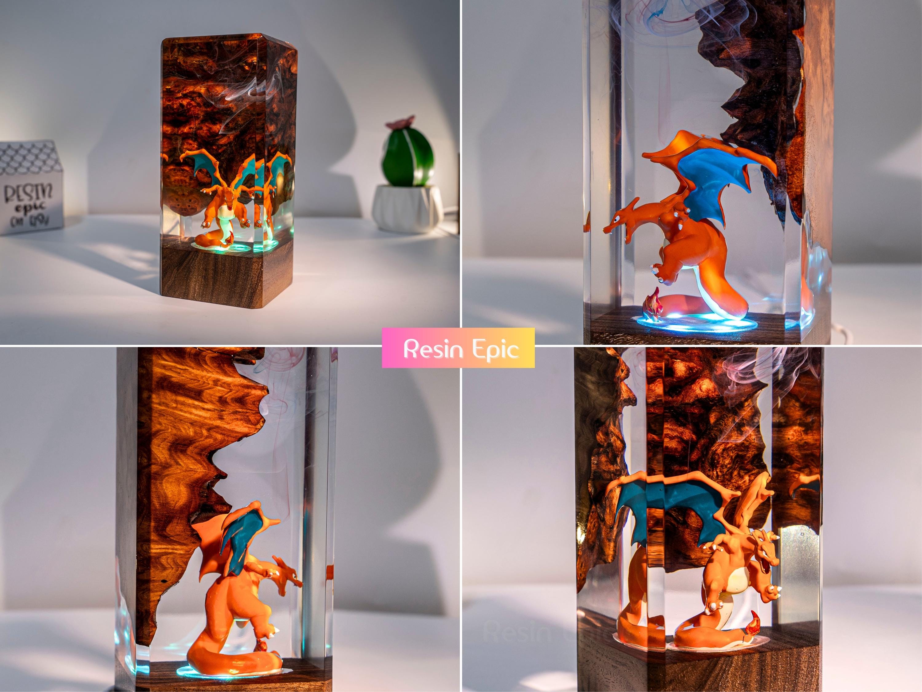 Handcrafted POKEMON Resin Lamp – PIKACHU Night Light, Custom Home Decor, Ideal Gift for Kids,