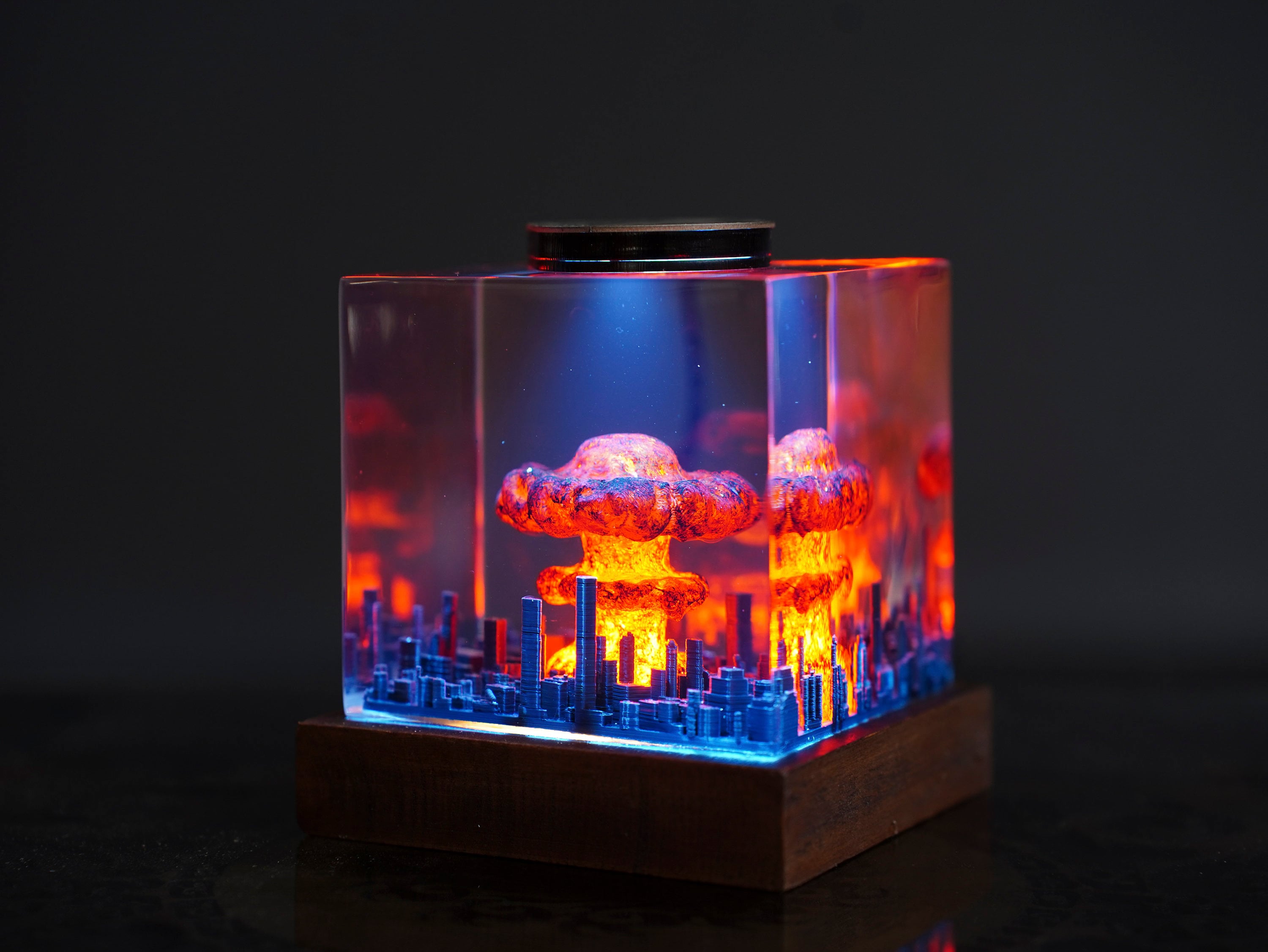 Atomic bomb lamp, Explosion diorama night lights - nuke bomb fallout 4,
