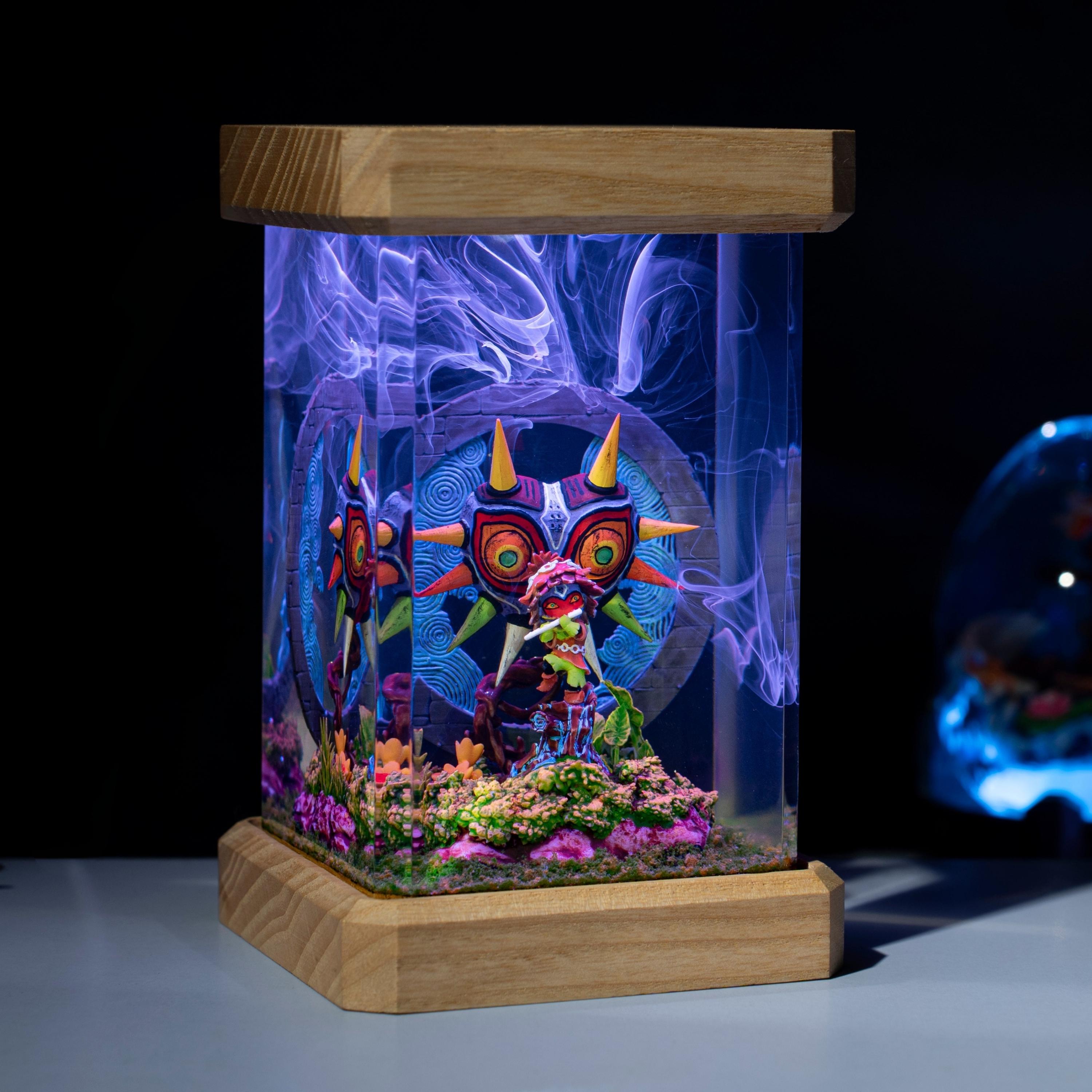 Majora's Mask Resin Lamp, Skull Mask night light, Fantasy Fan Gift for Kids, valentine's gifts for men