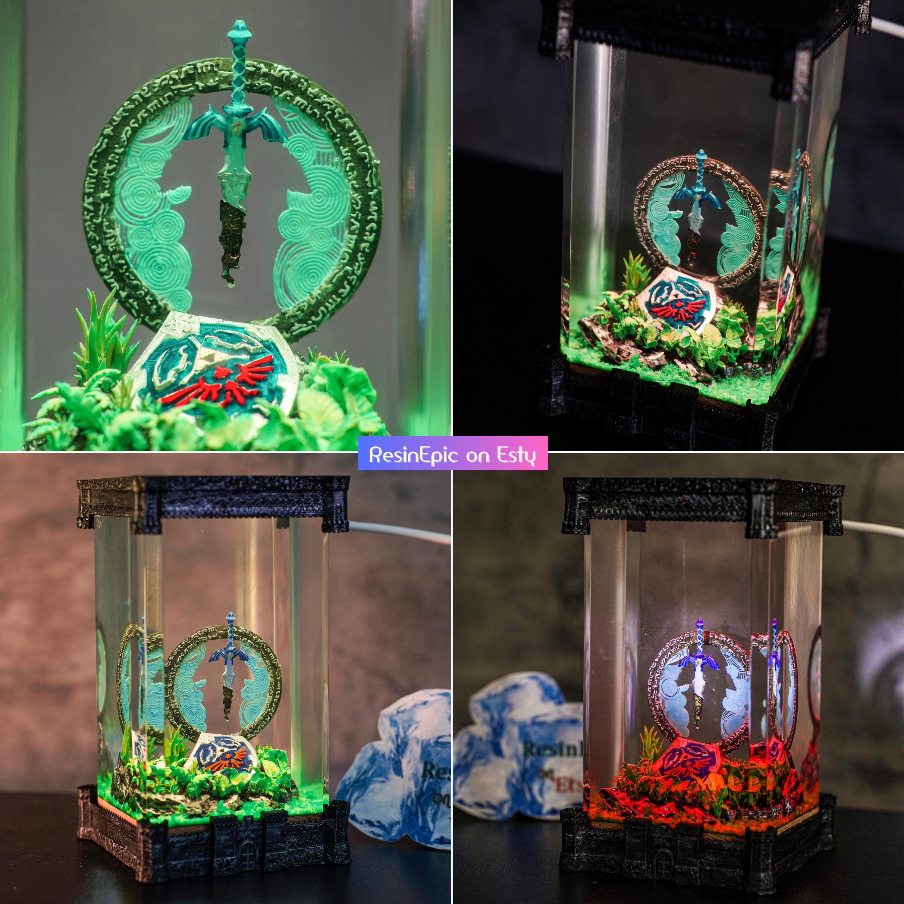 TOTK Resin Wood Night Light gift for Game fans -Master Sword Lamp, TLOZ BOTW Resin Art, Christmas gifts