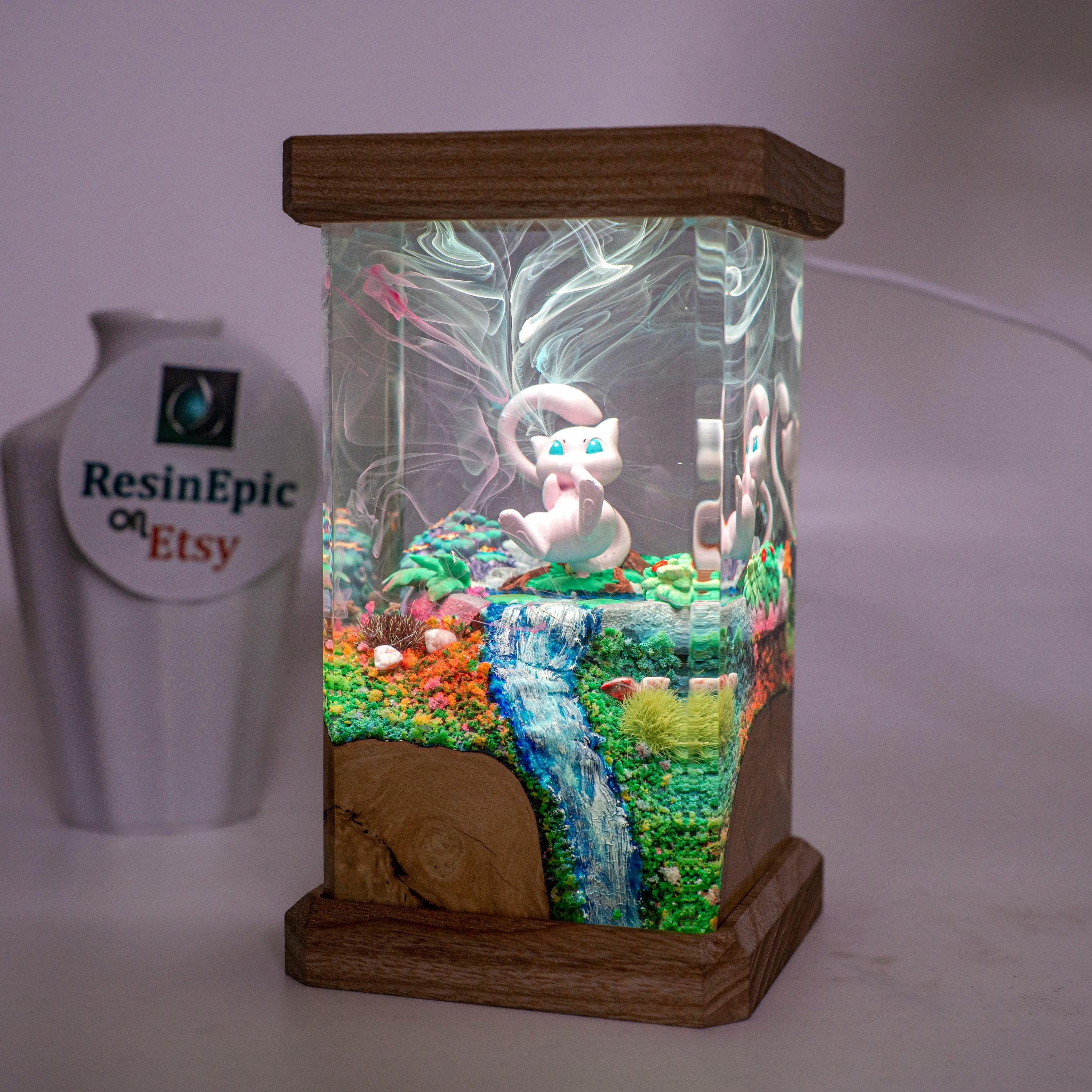 Fantasy Resin Night Light – Custom Diorama Lamp, Whimsical Gift for Kids & Collectors, pokemon resin lamp