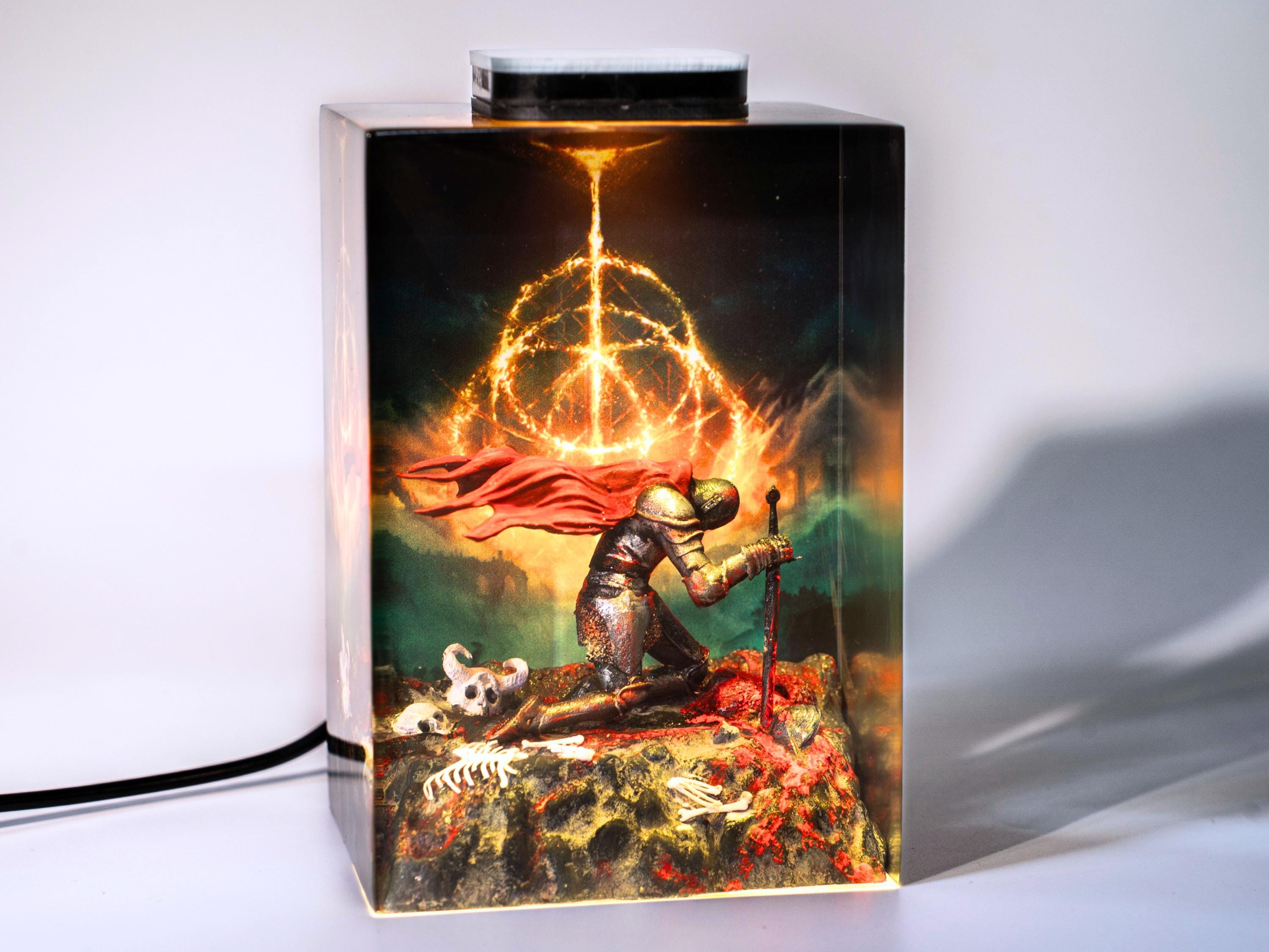 il_fullxfull.6333218291_2qje Epic Warrior Resin Lamp – Handmade Diorama Night Light, Gaming Desk Decor, Fantasy LED Light Gift for Him, Epoxy Game Gifts