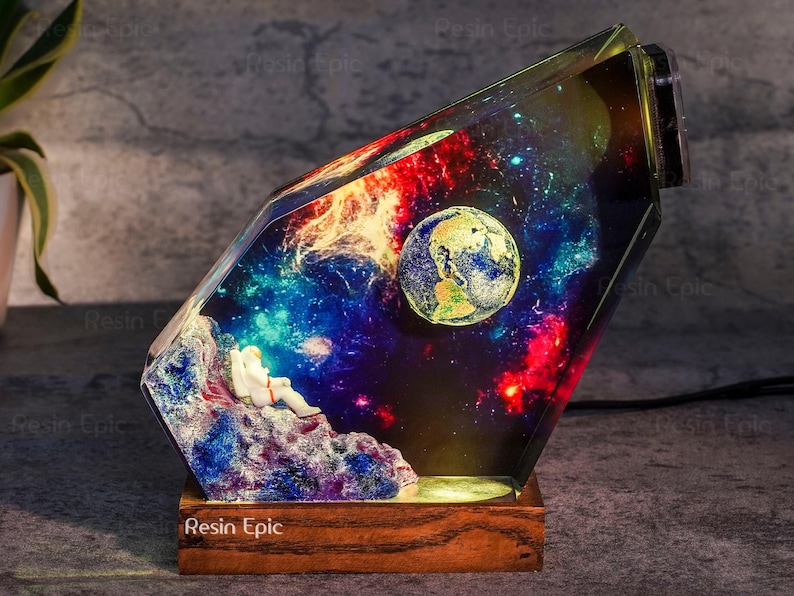 Space resin lamp Astronaut Rocket Resin night light
