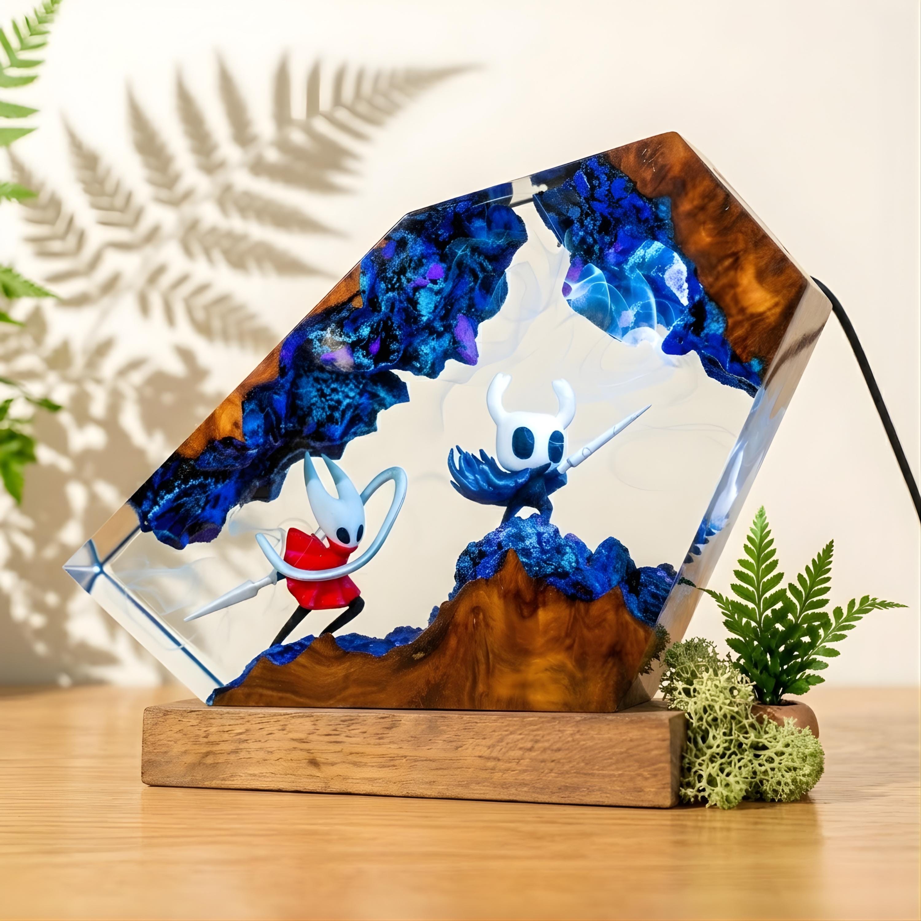 Knight and Hornet Hollow Knight Epoxy Lamp, Silksong Game Collectible, Custom Night Light, mother's day gifts