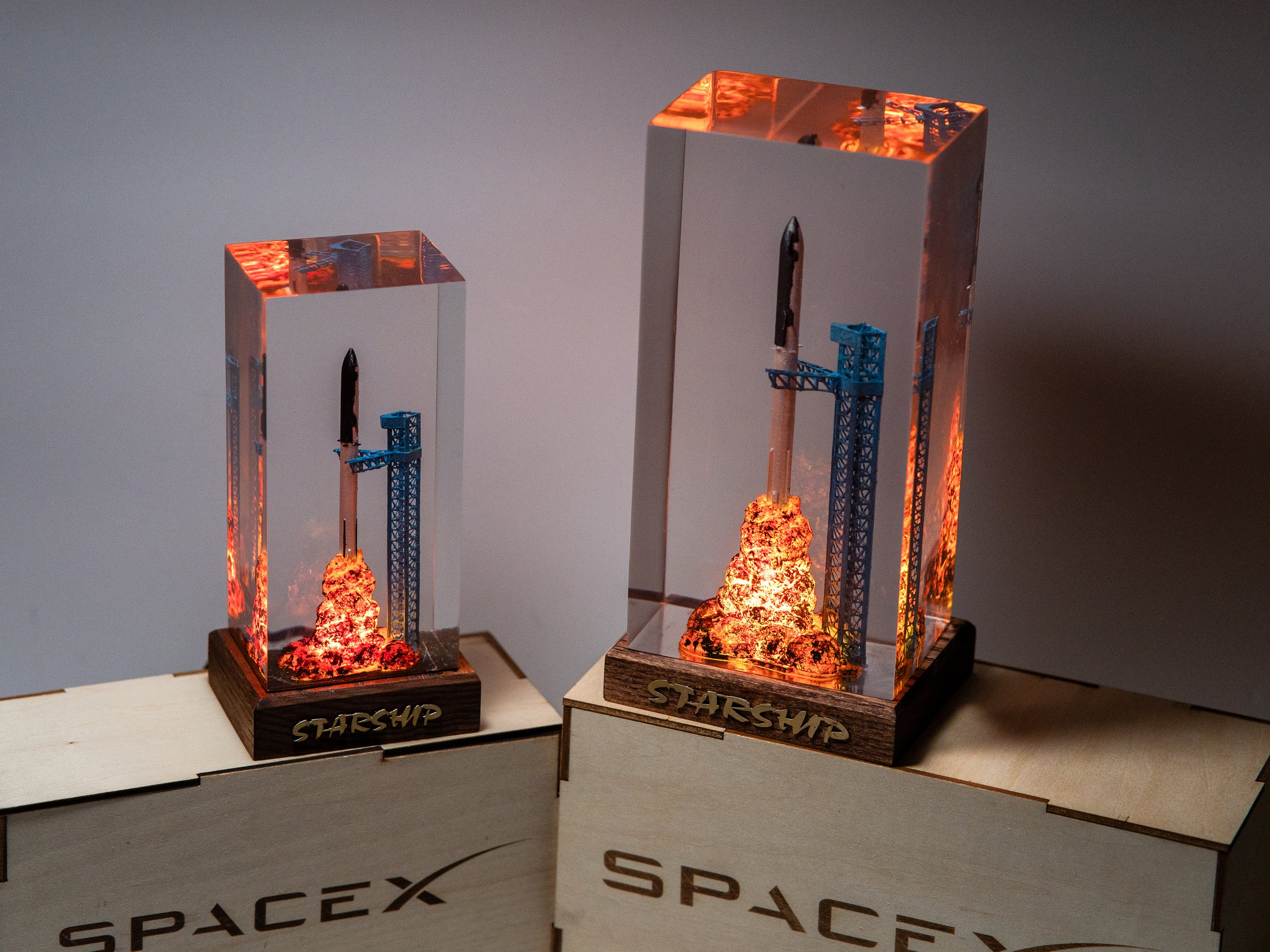il_fullxfull.7957866919_qczt SpaceX Starship Rocket Launch Lamp - Falcon Heavy resin epoxy lamp, Gift for Engineers & Space Lovers, Luxury Corporate Gifts