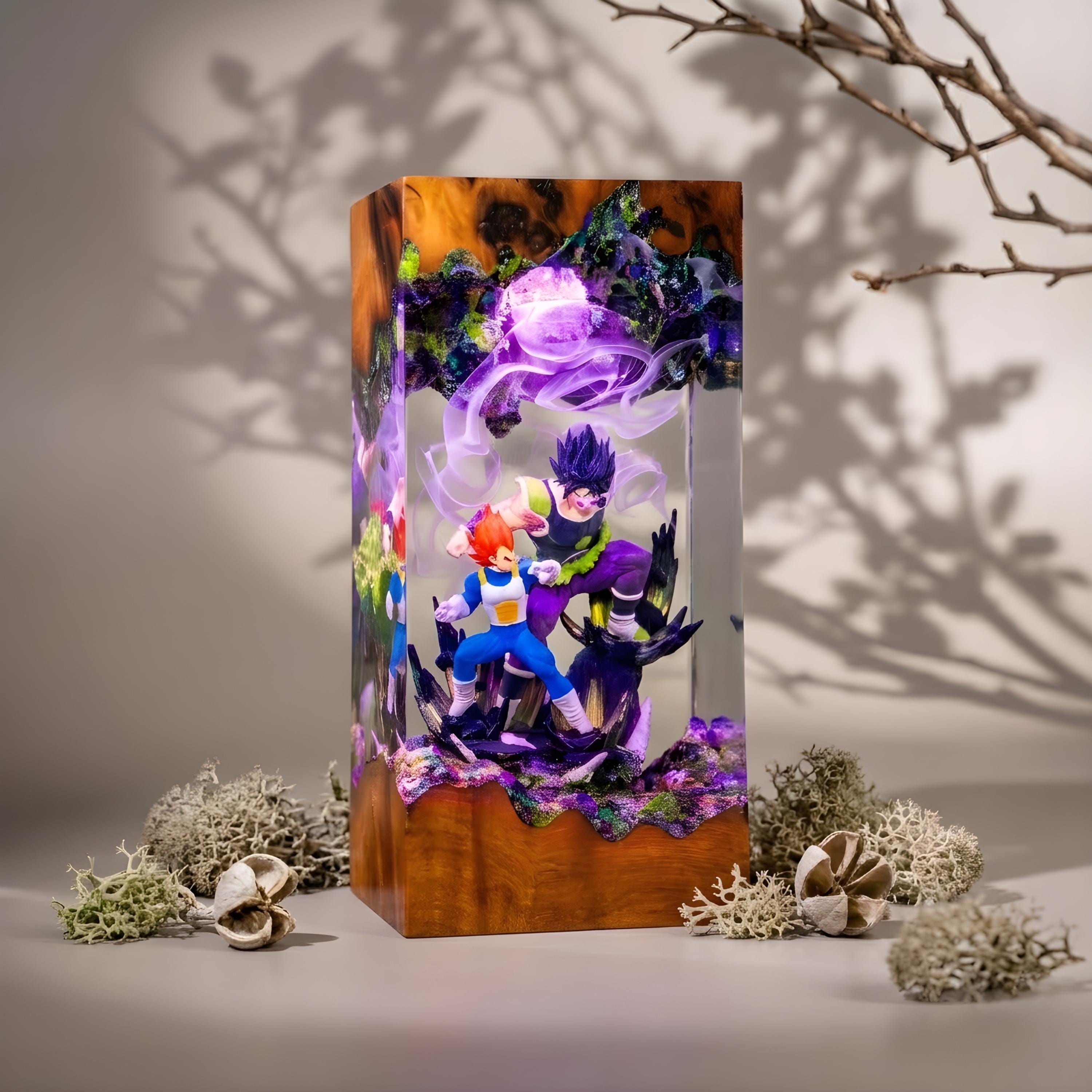 Dragon ball Majin Son goku and vegeta resin night light, Super Saiyan Battle Lamp, Unique Gift for Anime Lovers