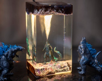 God.zilla monster resin night lights - King’OT’Monsters, diorama resin lamp, unique handmade gifts, home decoration, Unique resin desk lamp