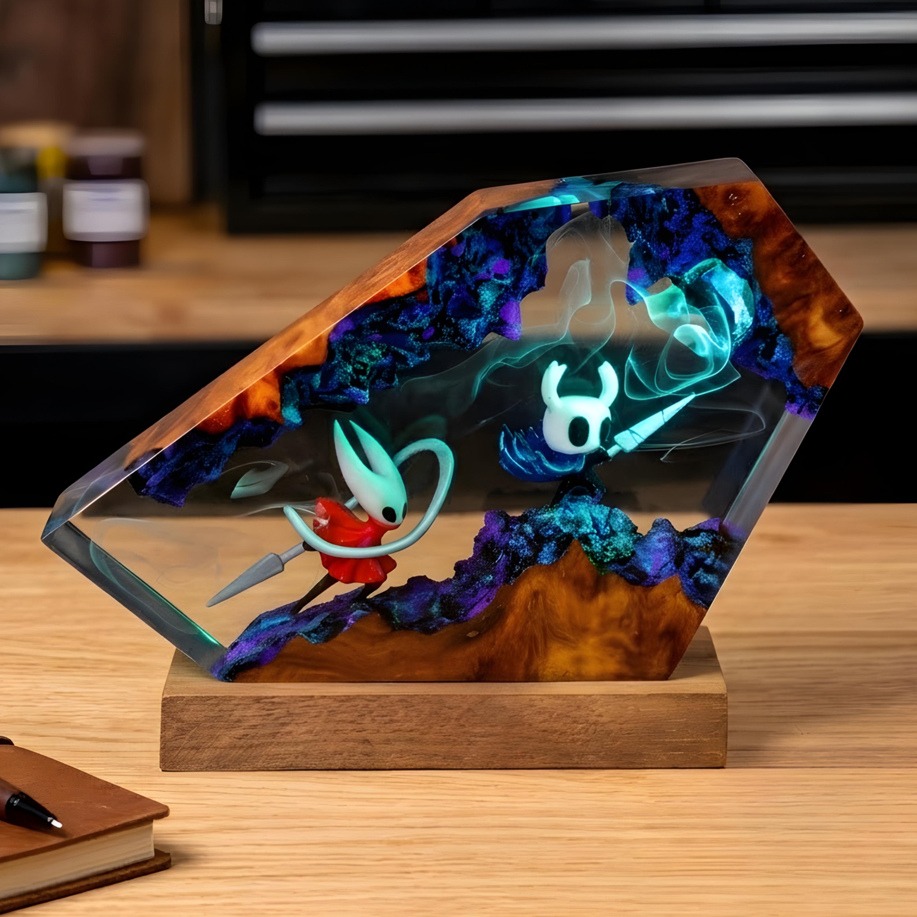 il_fullxfull.7840241654_4vbd Knight and Hornet Hollow Knight Epoxy Lamp, Silksong Game Collectible, Custom Night Light, mother's day gifts