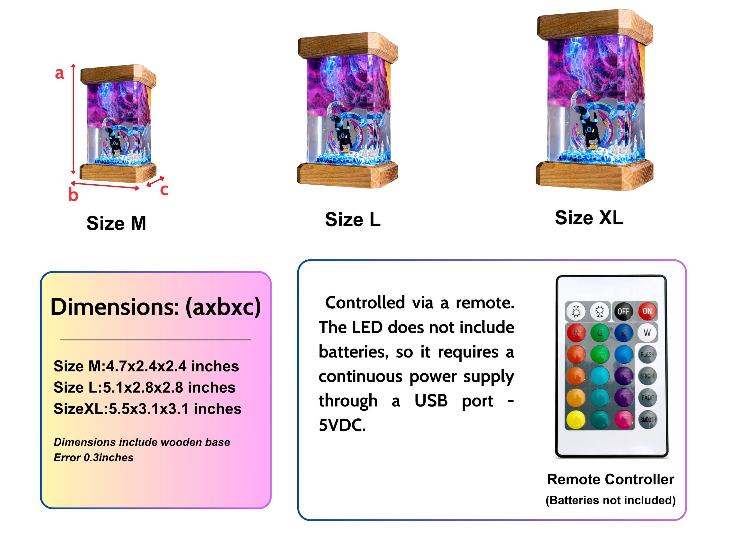 Fantasy Resin Night Light – Custom Diorama Lamp, Whimsical Gift for Kids & Collectors, pokemon resin lamp